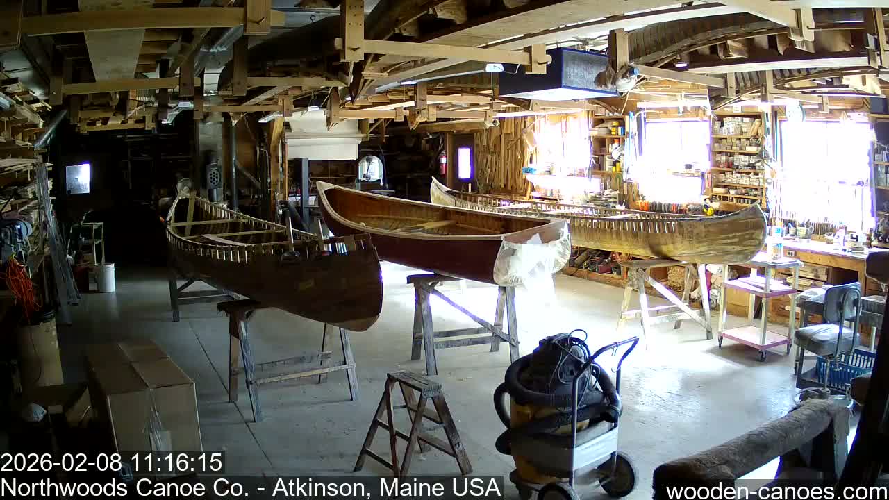 Maine, Northwood Canoe Company Shop & Yard Live Cam - Atkinson, Piscataquis, Maine, USA