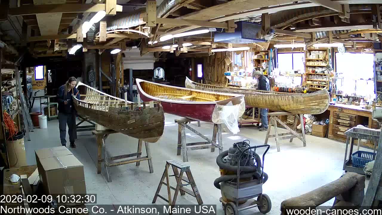 Maine, Northwood Canoe Company Shop & Yard Live Cam - Atkinson, Piscataquis, Maine, USA
