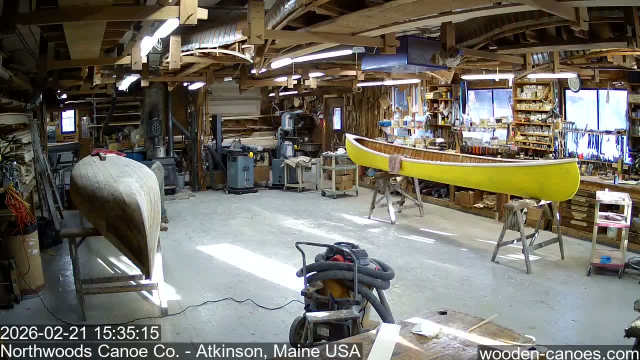 Maine, Northwood Canoe Company Shop & Yard Live Cam - Atkinson, Piscataquis, Maine, USA