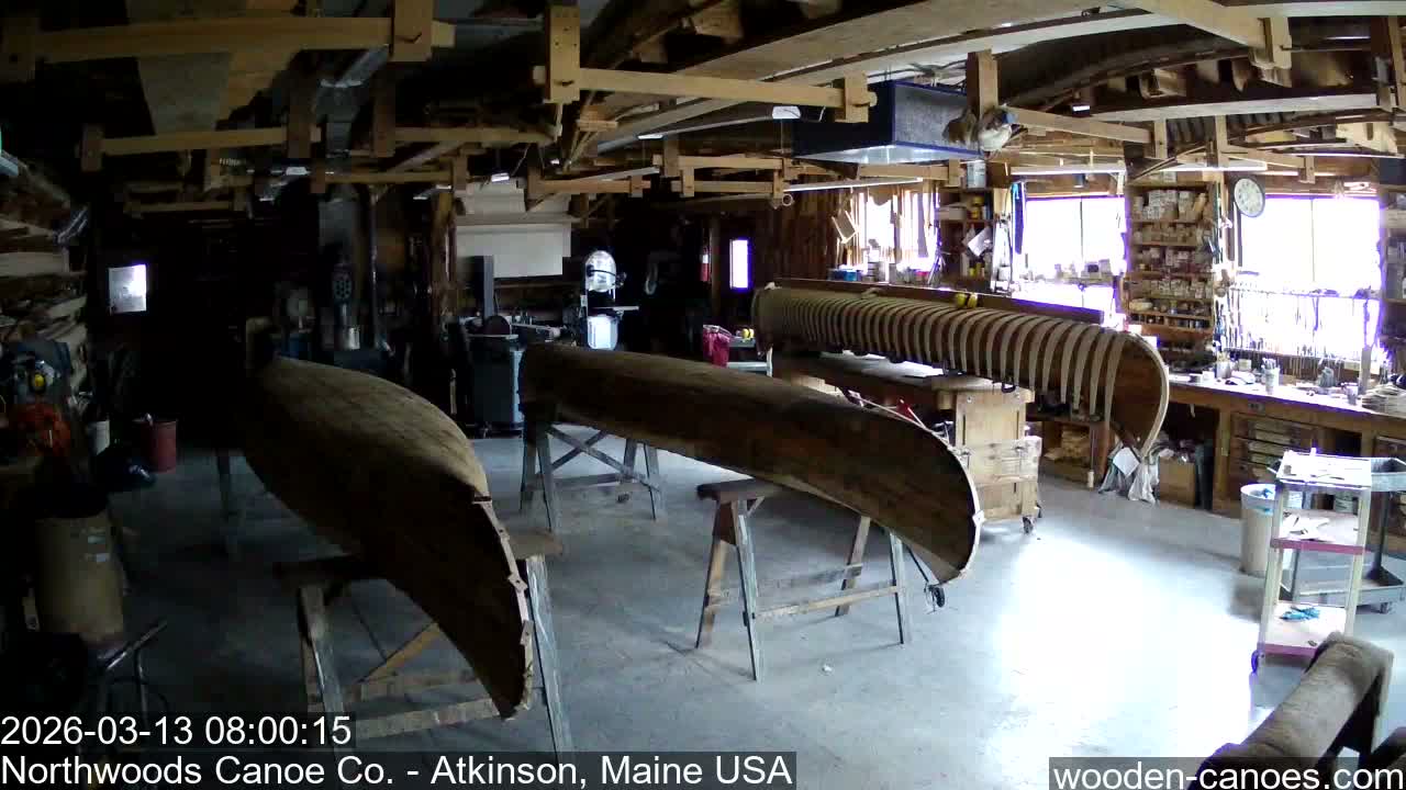 Maine, Northwood Canoe Company Shop & Yard Live Cam - Atkinson, Piscataquis, Maine, USA