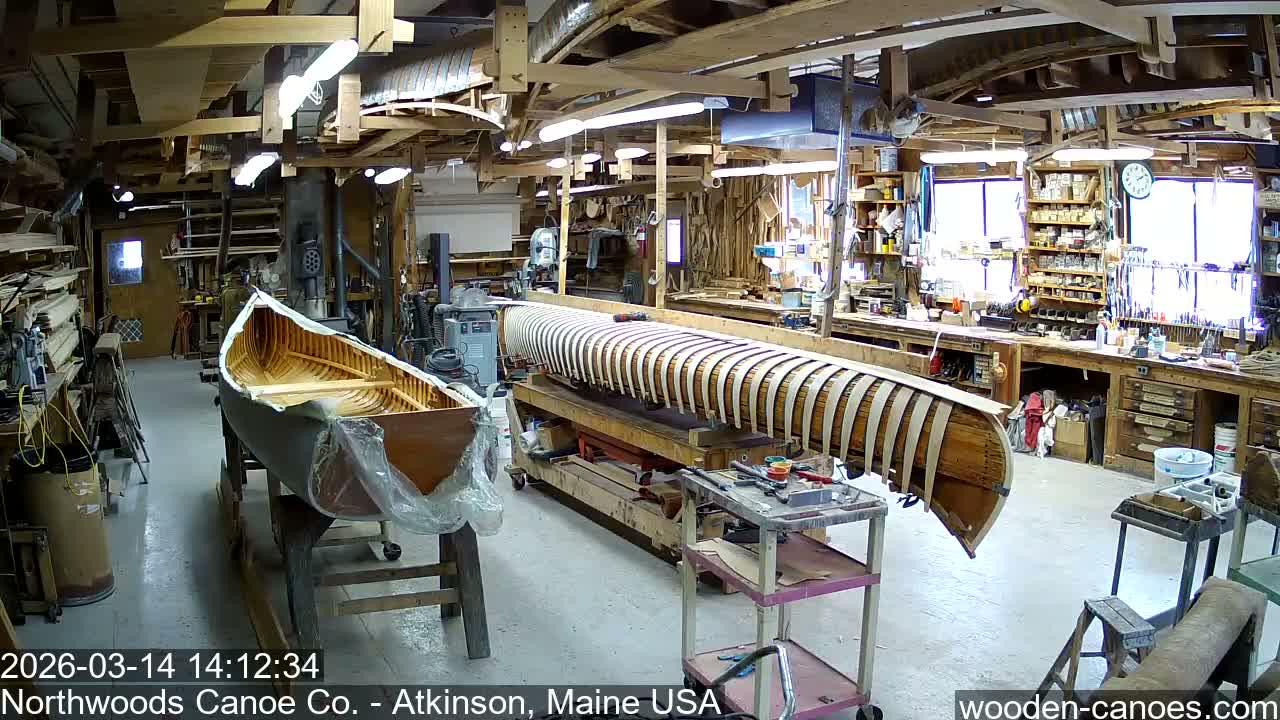 Maine, Northwood Canoe Company Shop & Yard Live Cam - Atkinson, Piscataquis, Maine, USA