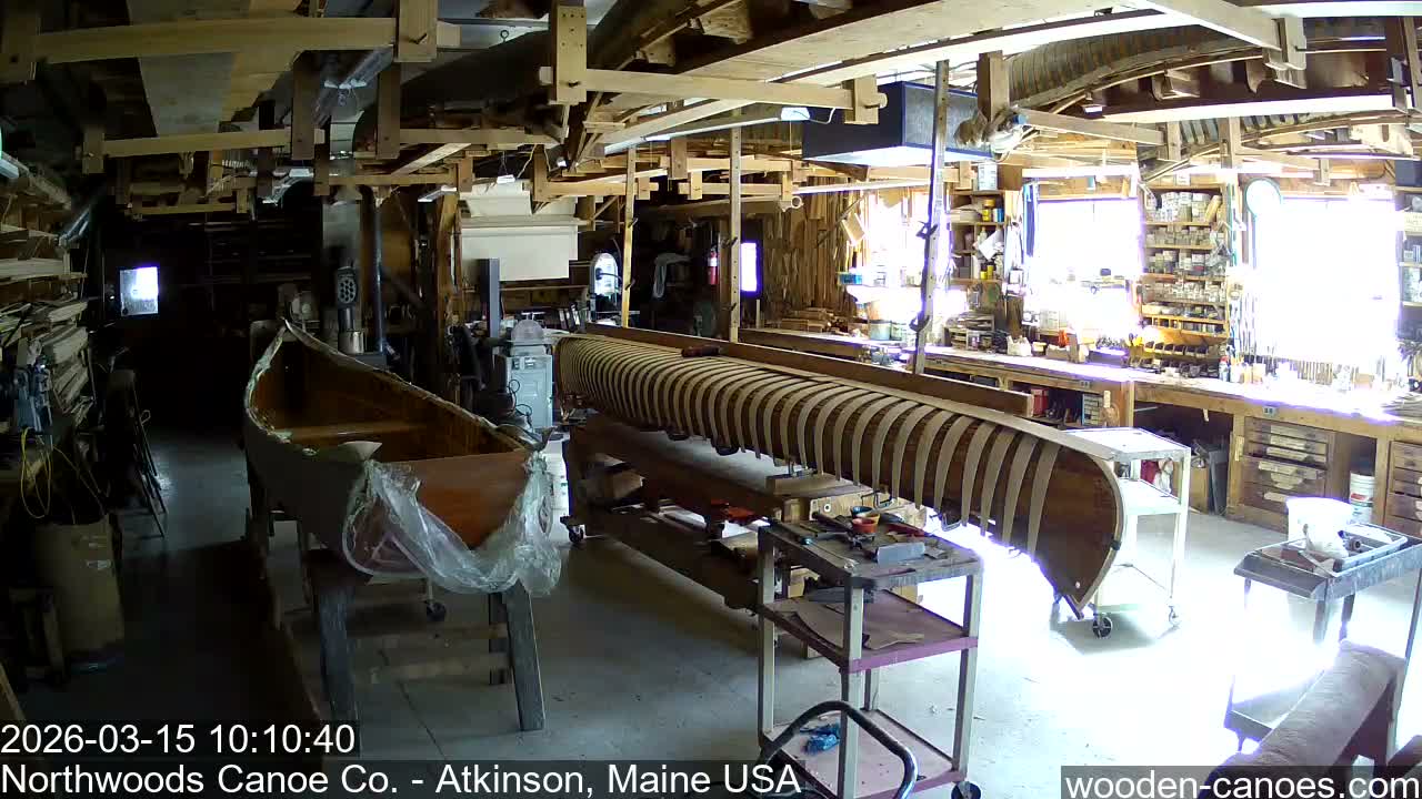 Maine, Northwood Canoe Company Shop & Yard Live Cam - Atkinson, Piscataquis, Maine, USA