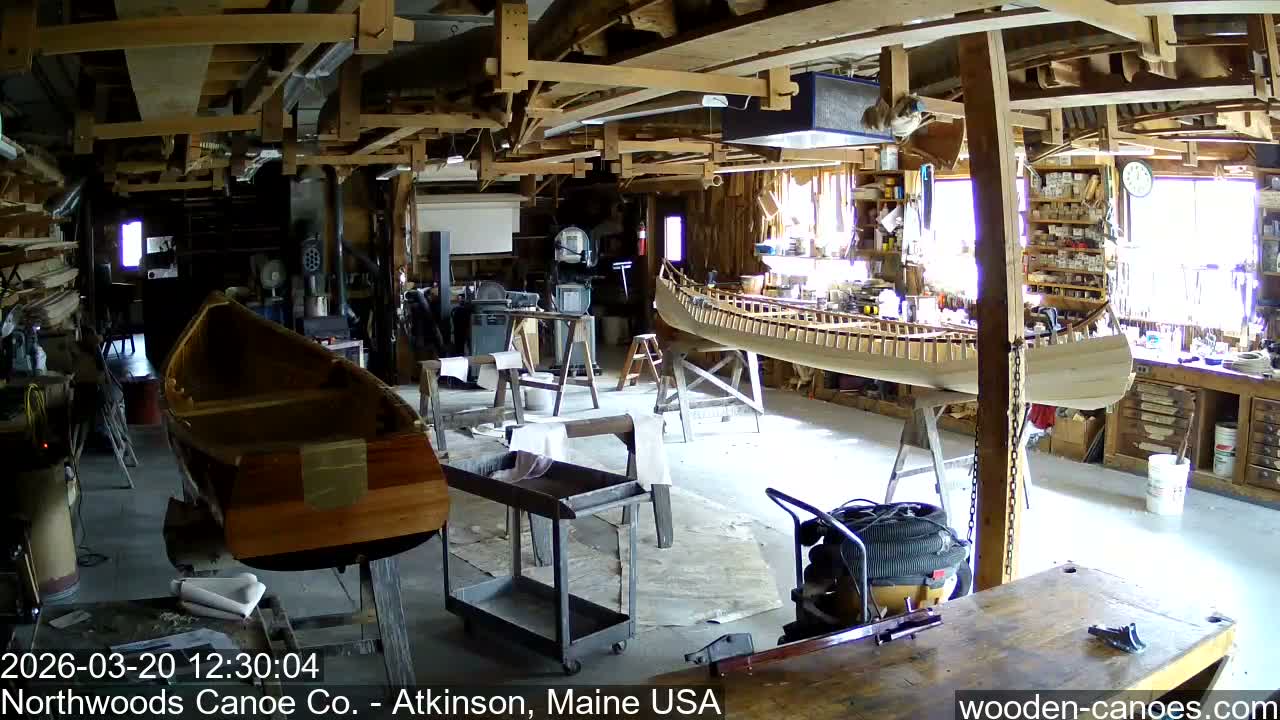 Maine, Northwood Canoe Company Shop & Yard Live Cam - Atkinson, Piscataquis, Maine, USA