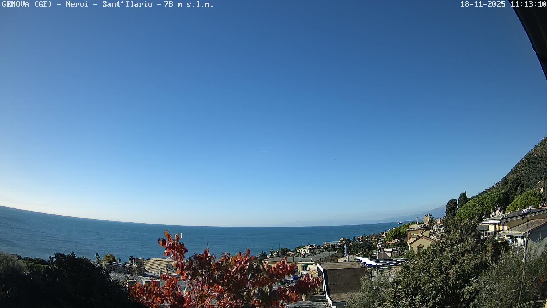 Nervi Coast Italian Riviera Sea View from Sant'Ilario Live Cam - Nervi, Genoa, Liguria, Italy