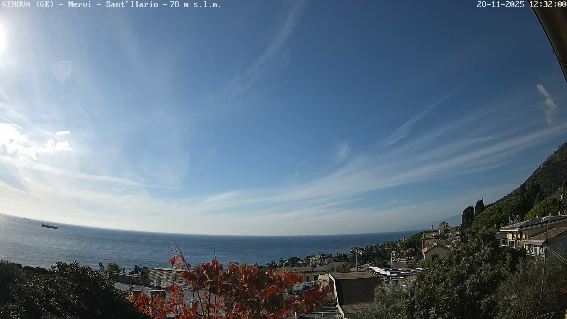 Nervi Coast Italian Riviera Sea View from Sant'Ilario Live Cam - Nervi, Genoa, Liguria, Italy
