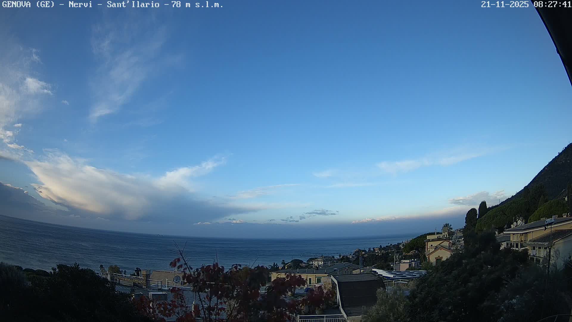 Nervi Coast Italian Riviera Sea View from Sant'Ilario Live Cam - Nervi, Genoa, Liguria, Italy