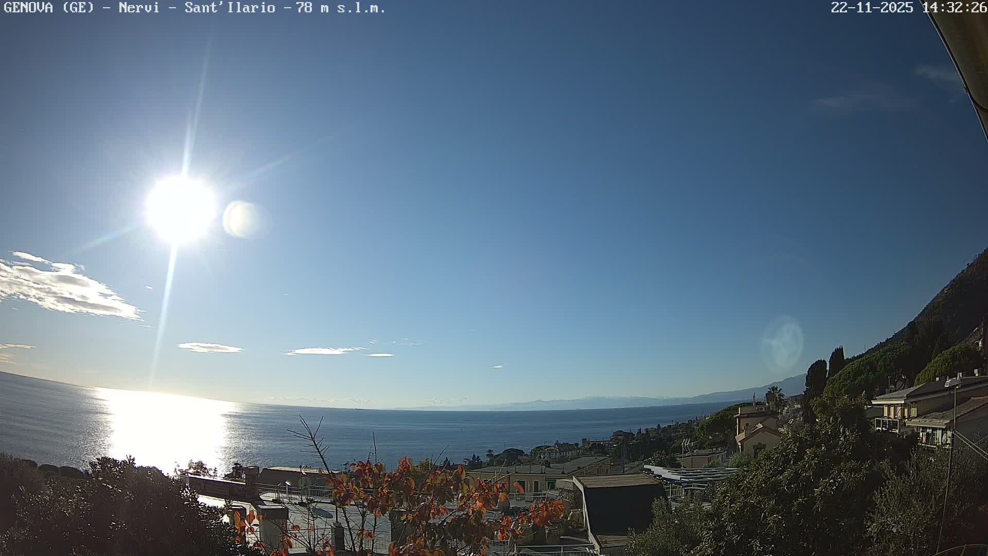 Nervi Coast Italian Riviera Sea View from Sant'Ilario Live Cam - Nervi, Genoa, Liguria, Italy