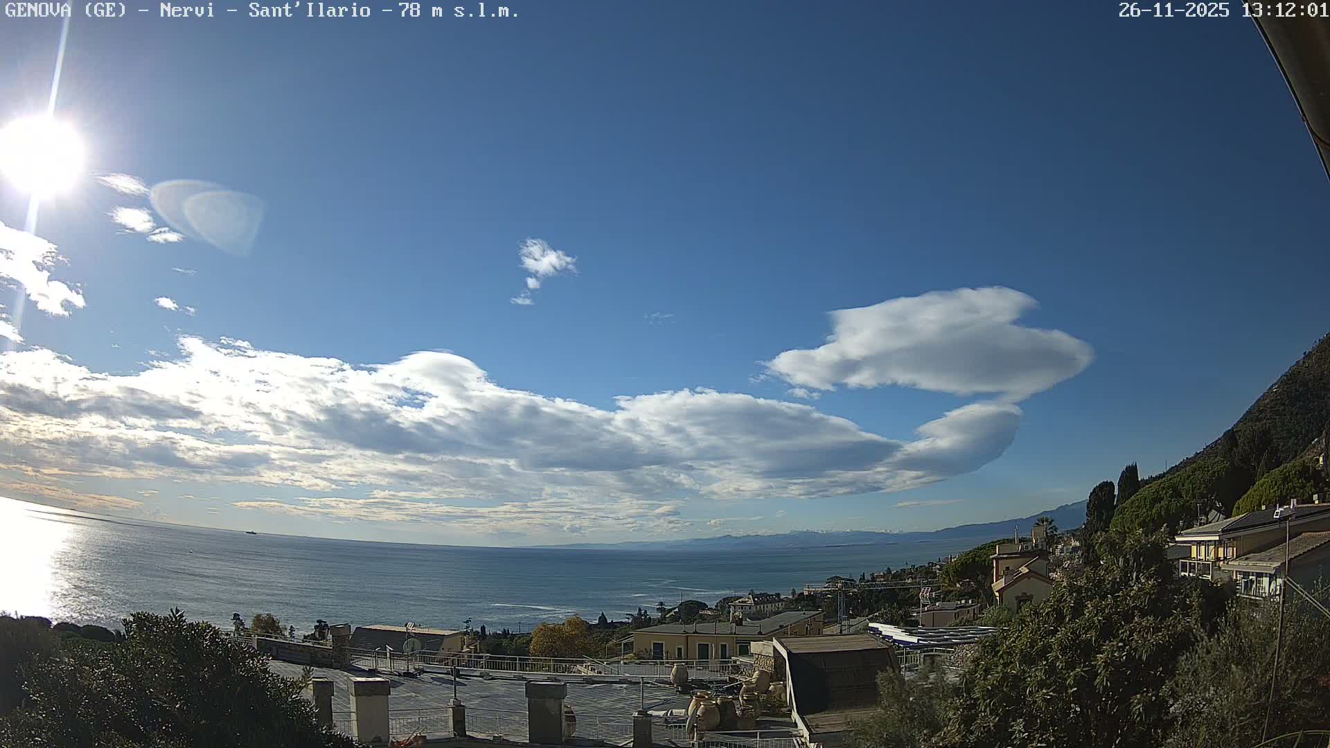 Nervi Coast Italian Riviera Sea View from Sant'Ilario Live Cam - Nervi, Genoa, Liguria, Italy