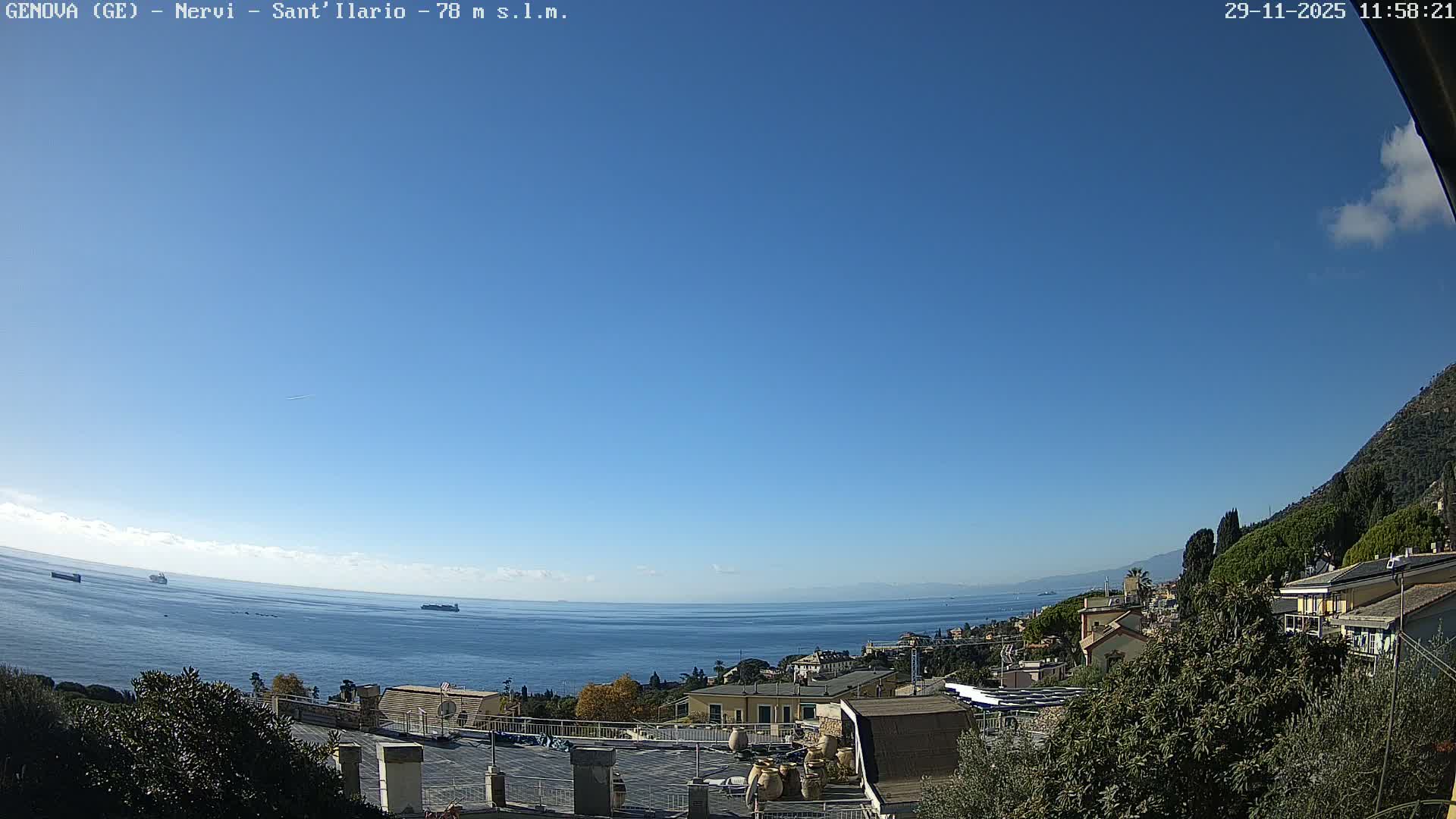 Nervi Coast Italian Riviera Sea View from Sant'Ilario Live Cam - Nervi, Genoa, Liguria, Italy