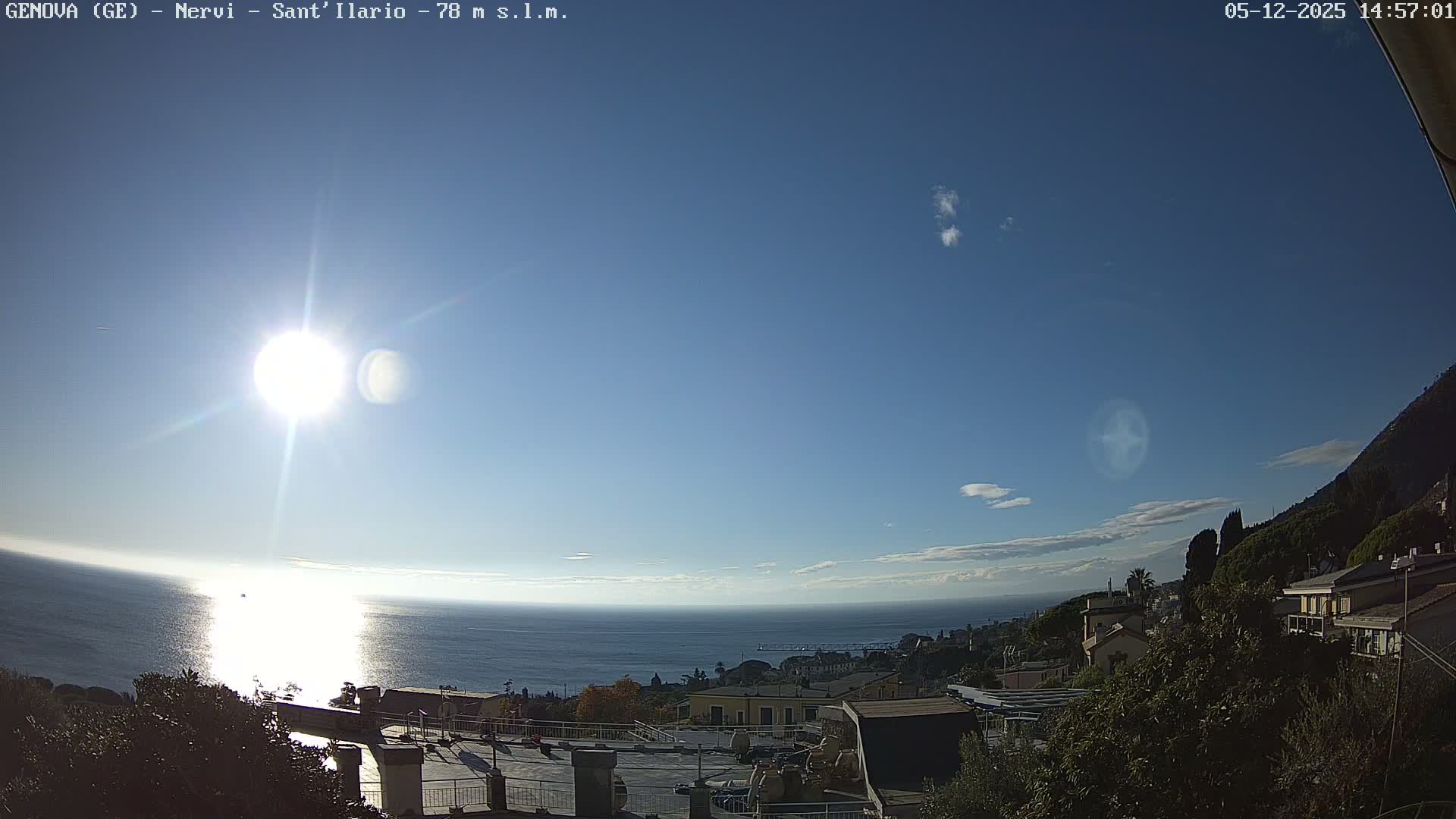 Nervi Coast Italian Riviera Sea View from Sant'Ilario Live Cam - Nervi, Genoa, Liguria, Italy