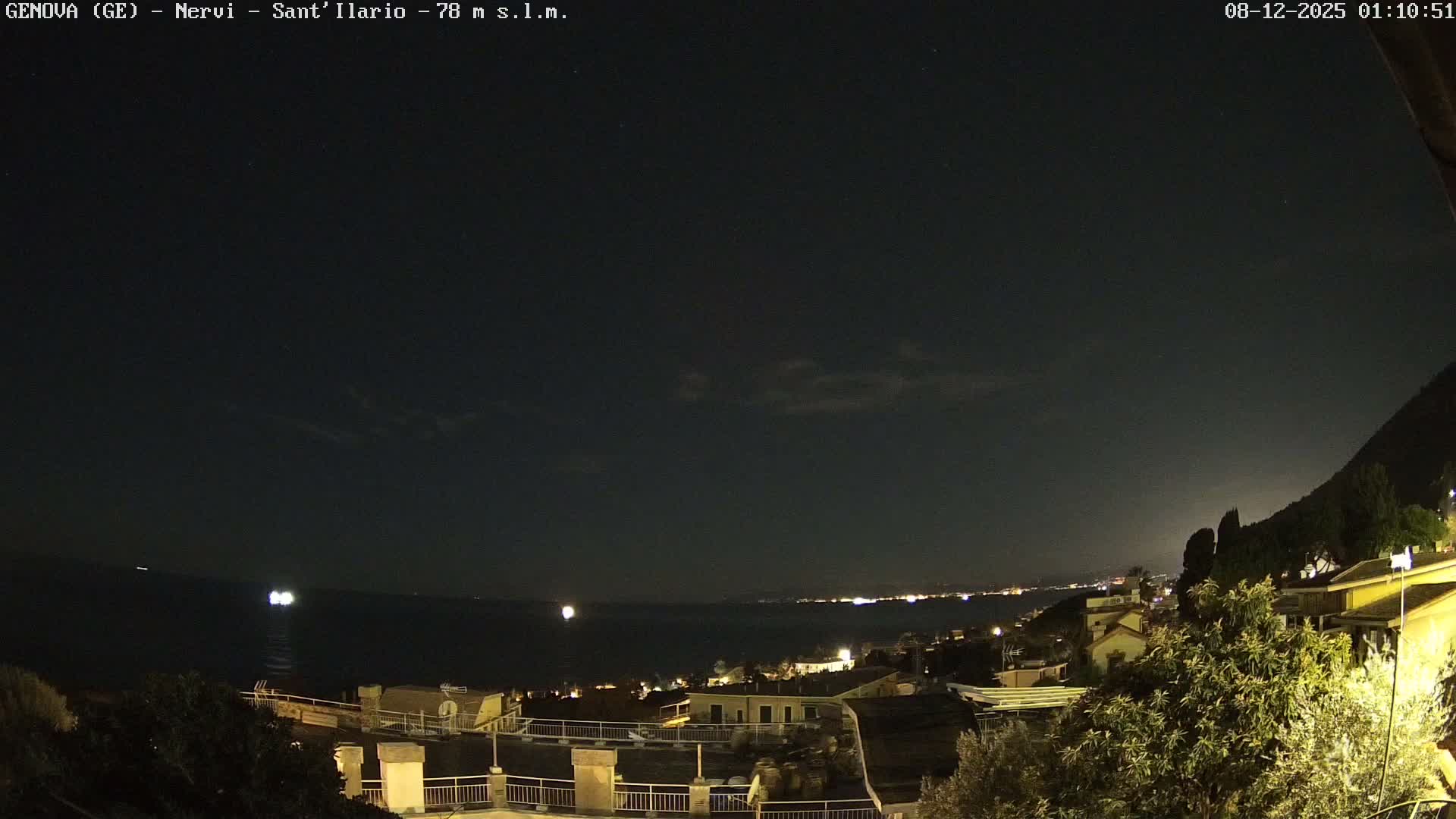 Nervi Coast Italian Riviera Sea View from Sant'Ilario Live Cam - Nervi, Genoa, Liguria, Italy