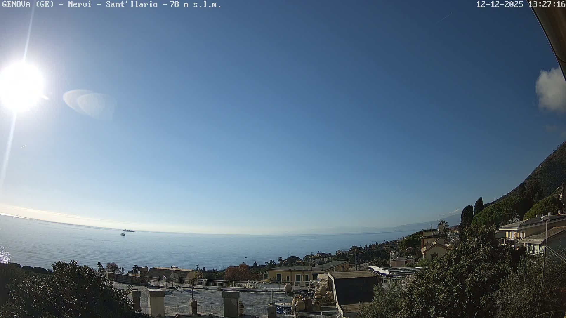 Nervi Coast Italian Riviera Sea View from Sant'Ilario Live Cam - Nervi, Genoa, Liguria, Italy