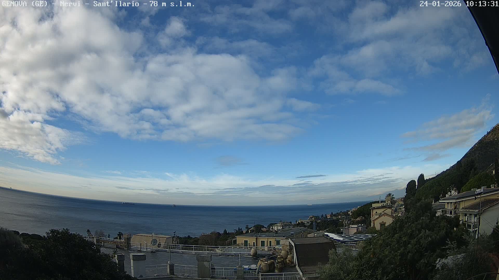 Nervi Coast Italian Riviera Sea View from Sant'Ilario Live Cam - Nervi, Genoa, Liguria, Italy