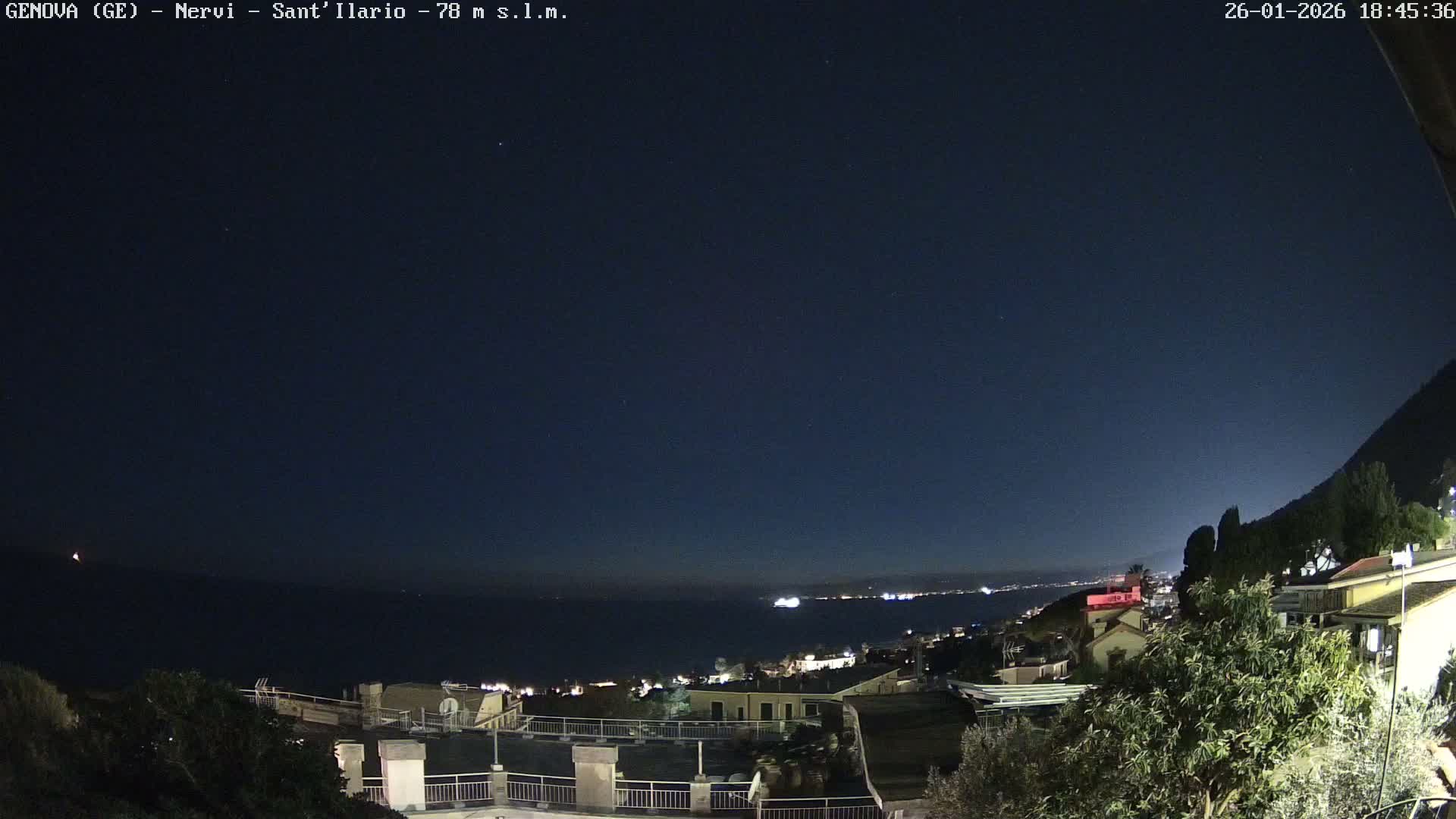 Nervi Coast Italian Riviera Sea View from Sant'Ilario Live Cam - Nervi, Genoa, Liguria, Italy