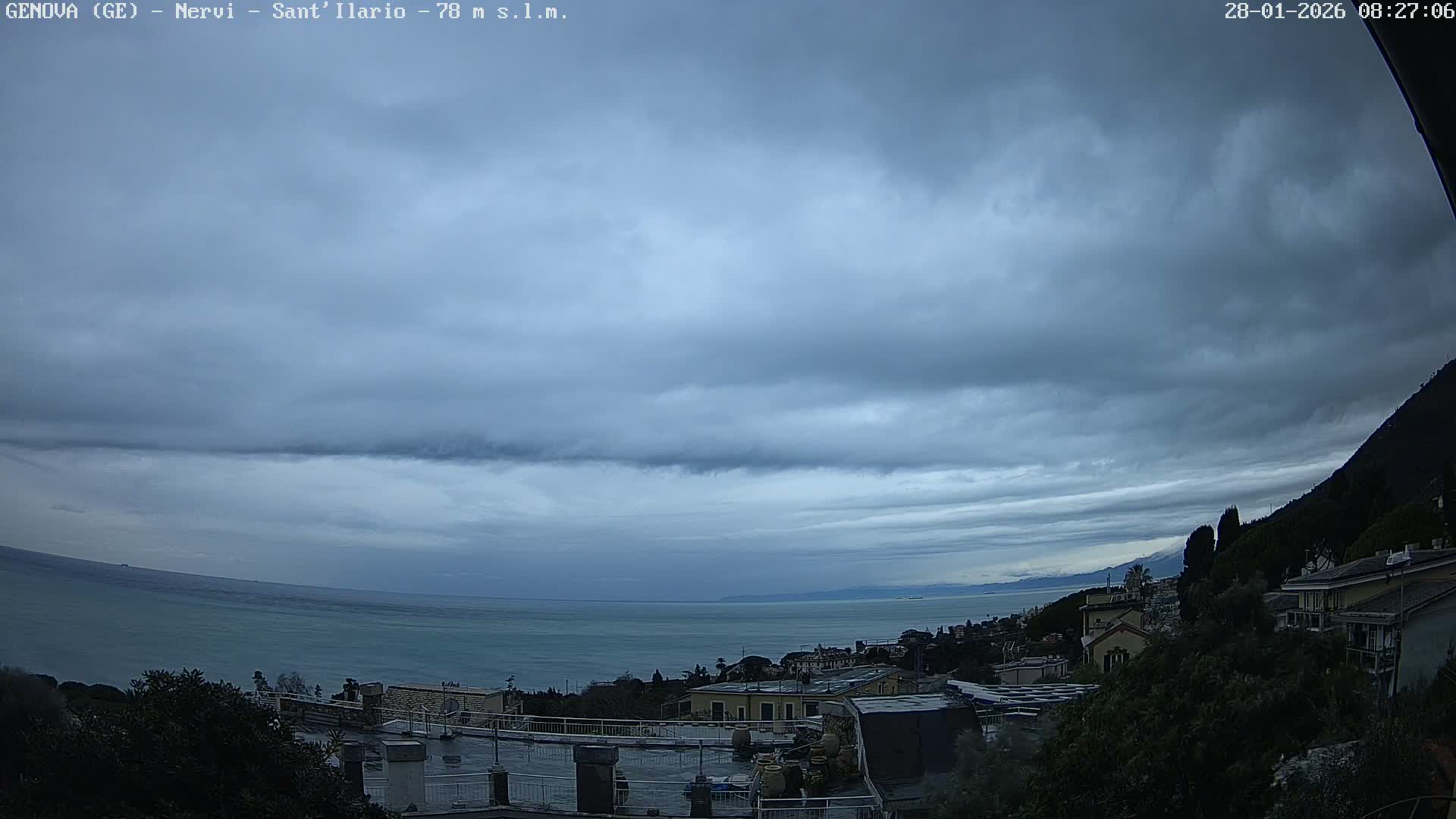 Nervi Coast Italian Riviera Sea View from Sant'Ilario Live Cam - Nervi, Genoa, Liguria, Italy