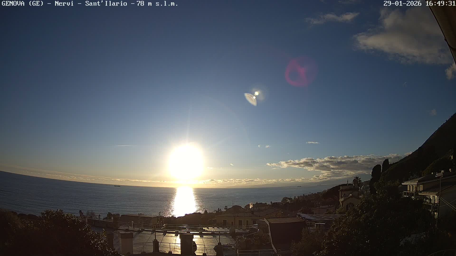 Nervi Coast Italian Riviera Sea View from Sant'Ilario Live Cam - Nervi, Genoa, Liguria, Italy
