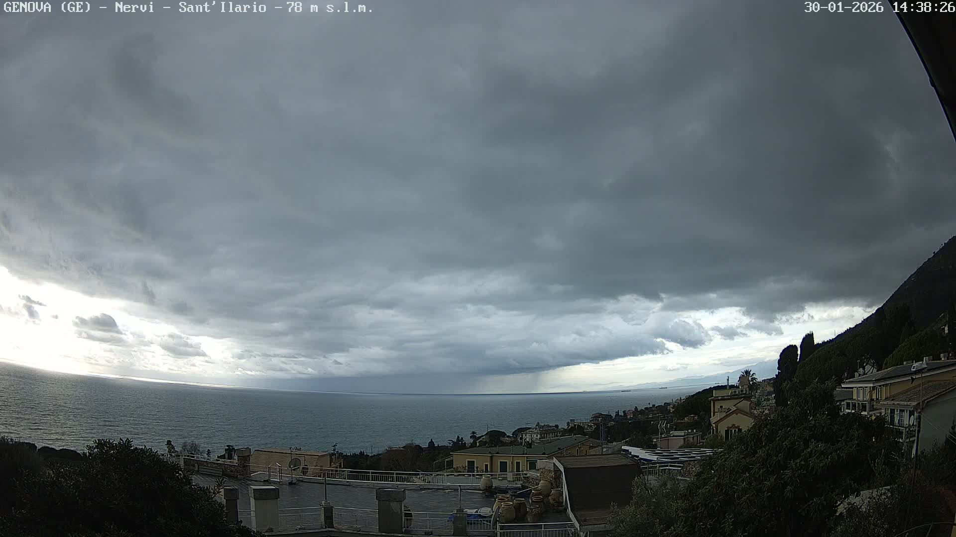 Nervi Coast Italian Riviera Sea View from Sant'Ilario Live Cam - Nervi, Genoa, Liguria, Italy