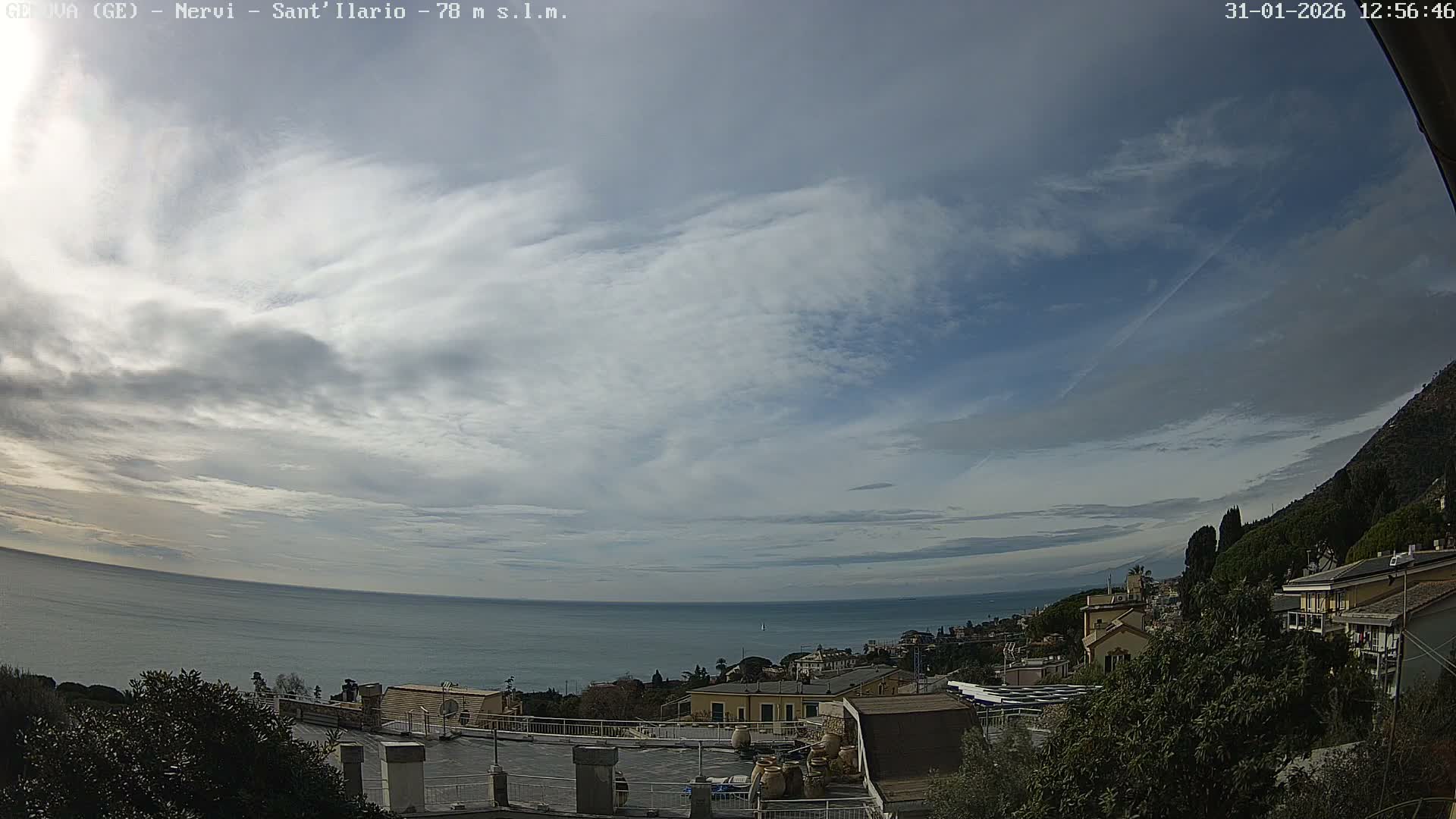 Nervi Coast Italian Riviera Sea View from Sant'Ilario Live Cam - Nervi, Genoa, Liguria, Italy