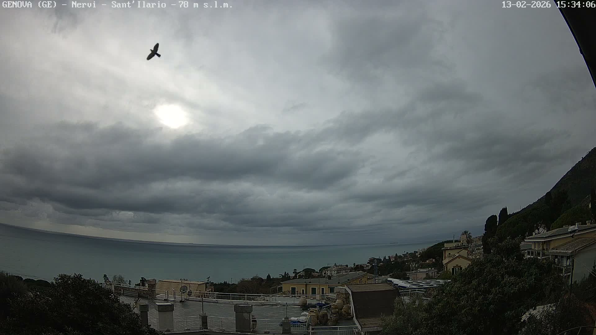 Nervi Coast Italian Riviera Sea View from Sant'Ilario Live Cam - Nervi, Genoa, Liguria, Italy