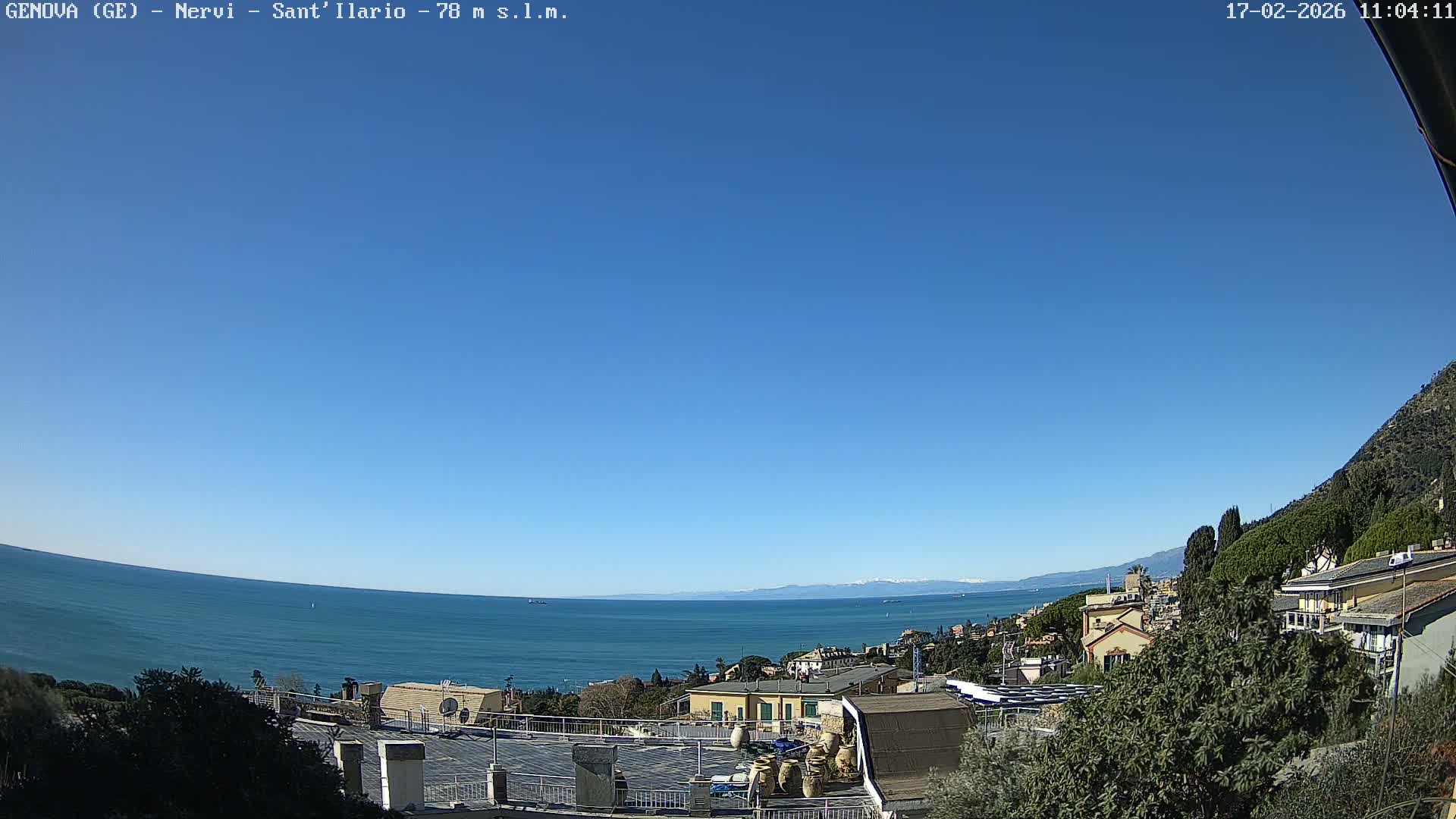 Nervi Coast Italian Riviera Sea View from Sant'Ilario Live Cam - Nervi, Genoa, Liguria, Italy