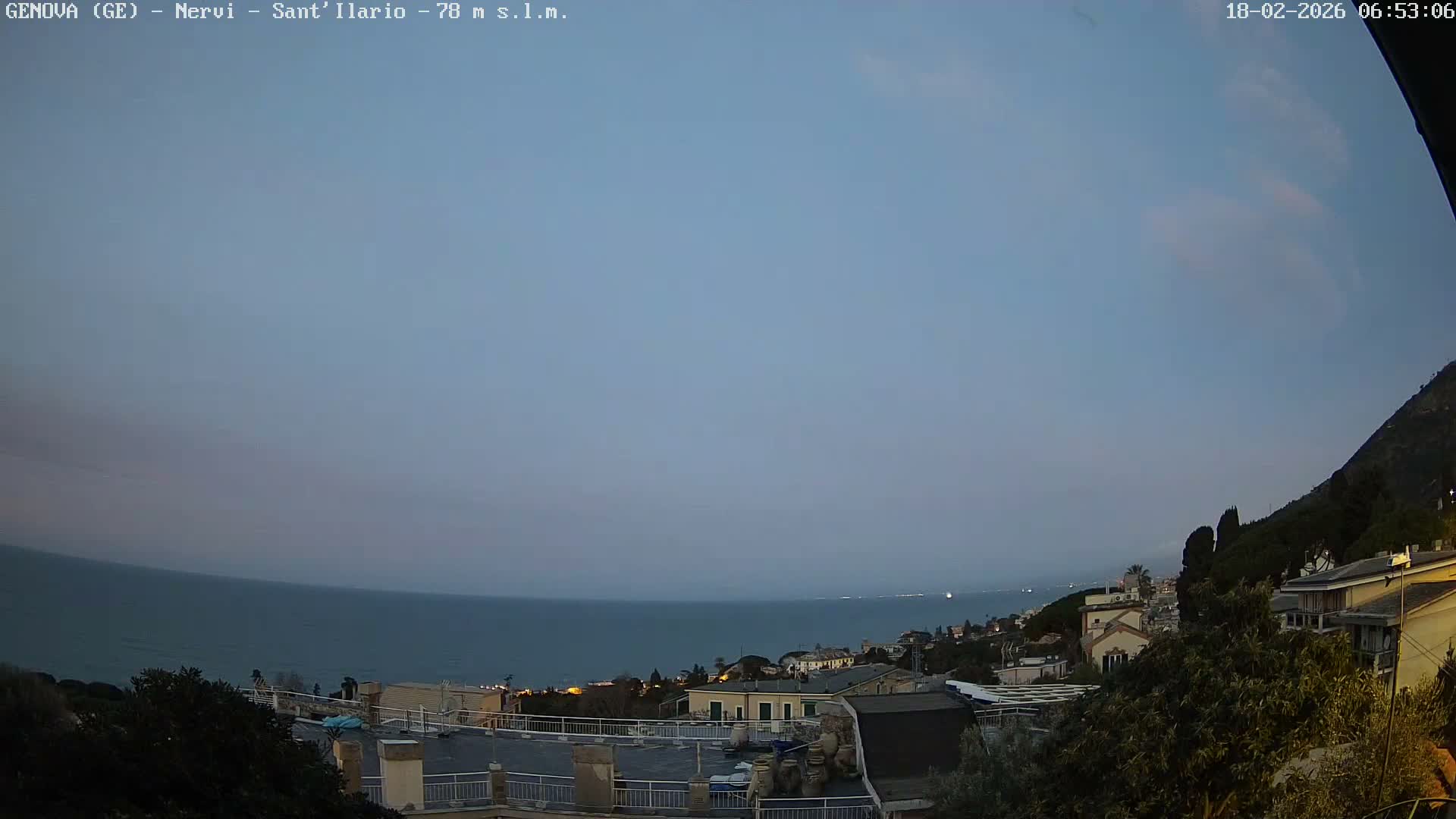 Nervi Coast Italian Riviera Sea View from Sant'Ilario Live Cam - Nervi, Genoa, Liguria, Italy