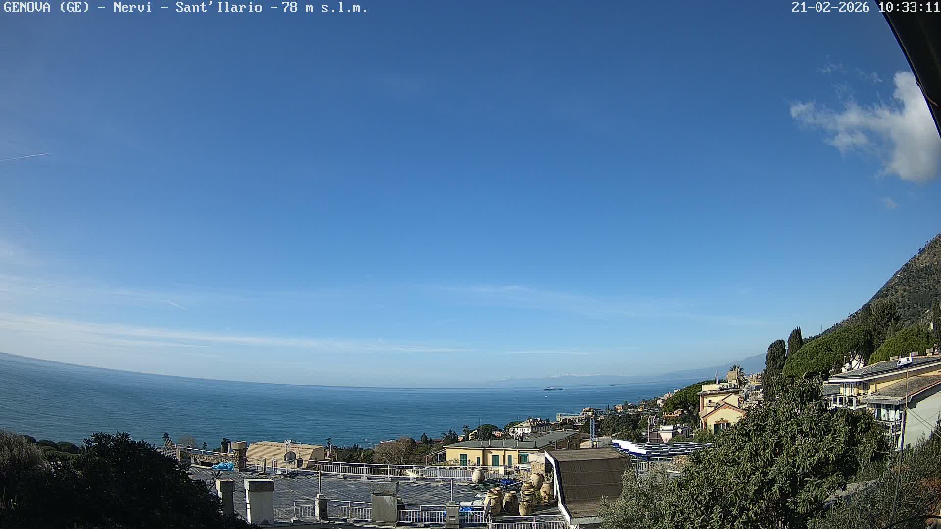 Nervi Coast Italian Riviera Sea View from Sant'Ilario Live Cam - Nervi, Genoa, Liguria, Italy