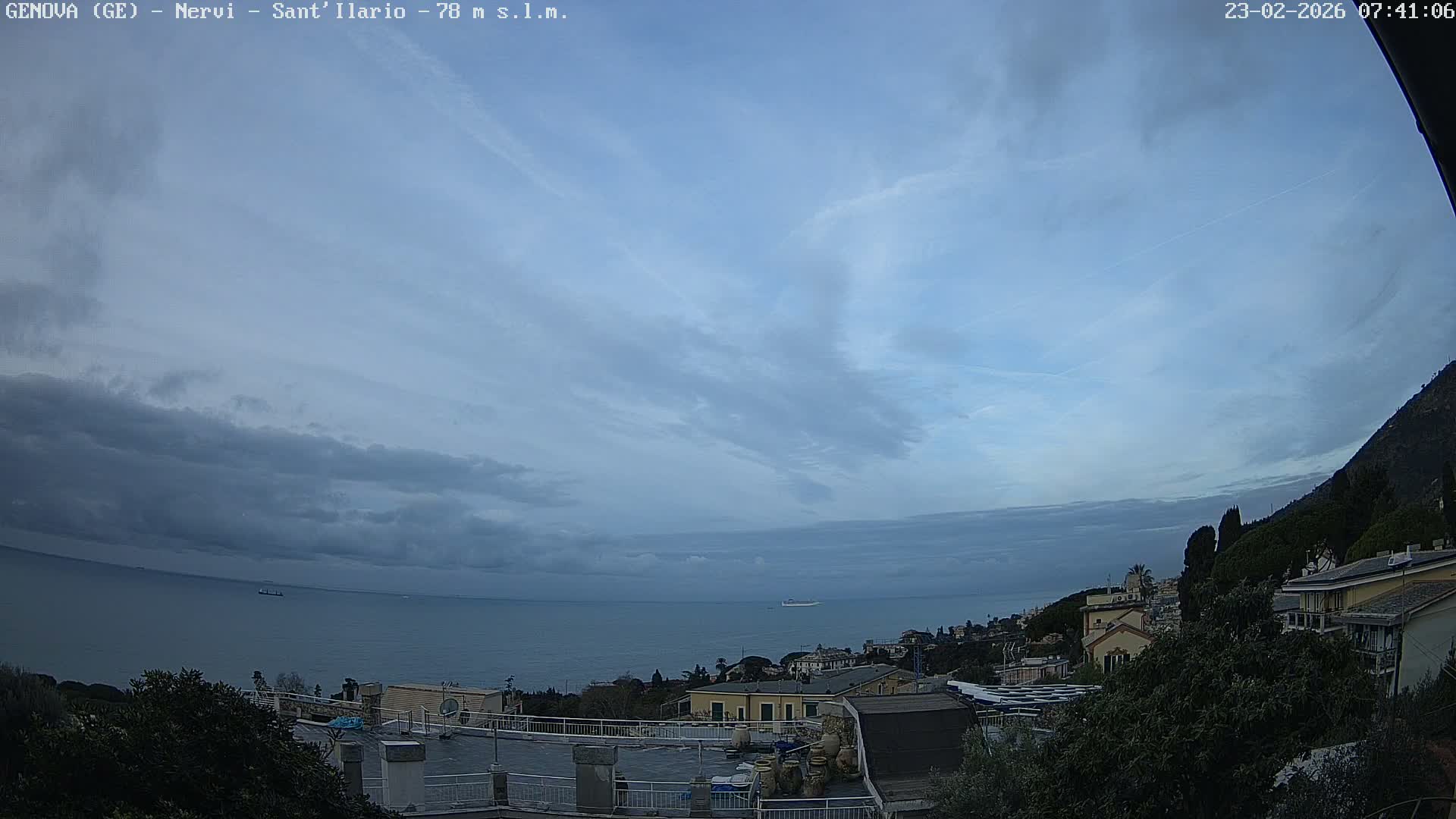 Nervi Coast Italian Riviera Sea View from Sant'Ilario Live Cam - Nervi, Genoa, Liguria, Italy