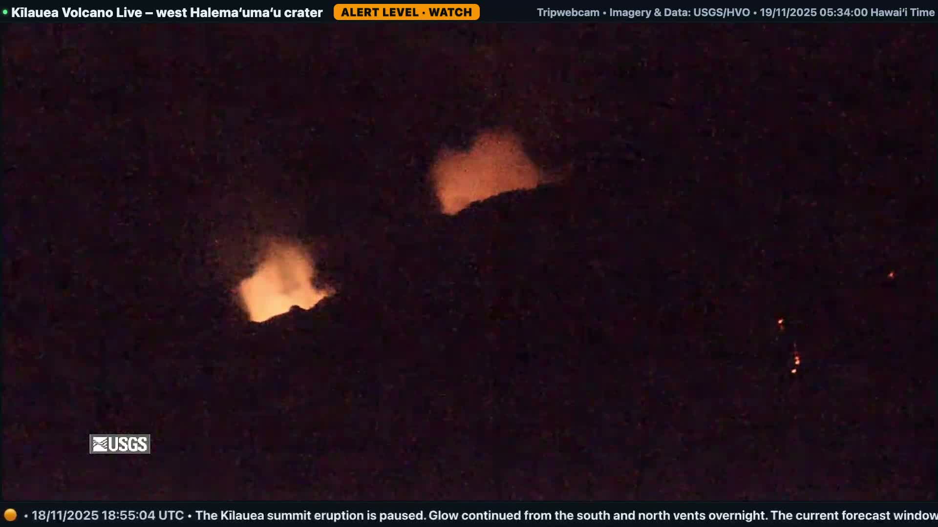 Hawaii , Kilauea Volcano, West Halemaʻumaʻu Crater  Live Cam - Volcano, Big Island, Hawaii, USA