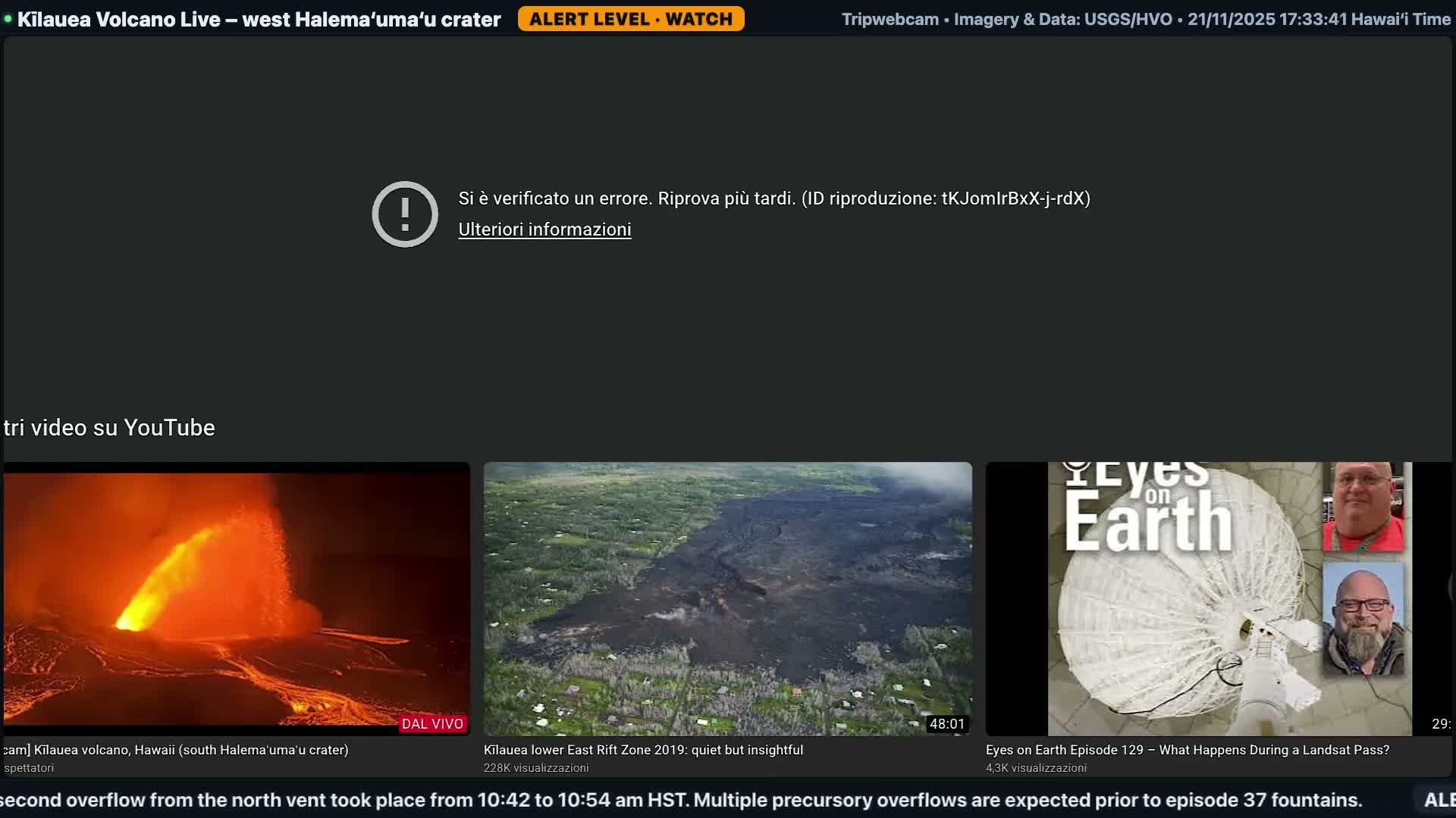 Hawaii , Kilauea Volcano, West Halemaʻumaʻu Crater  Live Cam - Volcano, Big Island, Hawaii, USA
