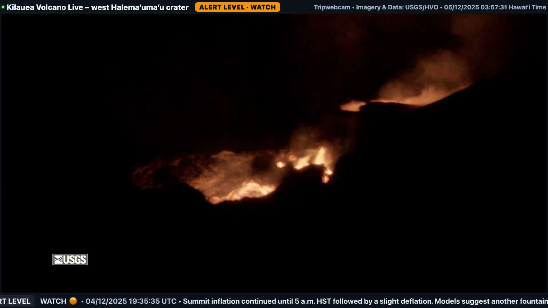 Hawaii , Kilauea Volcano, West Halemaʻumaʻu Crater  Live Cam - Volcano, Big Island, Hawaii, USA