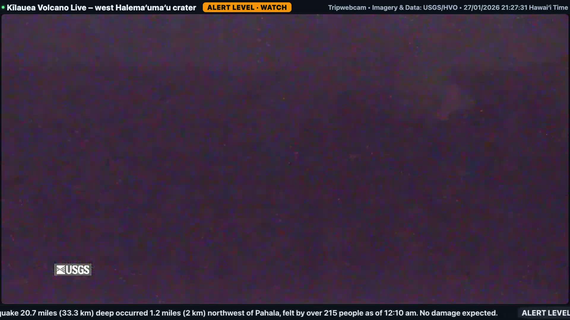 Hawaii , Kilauea Volcano, West Halemaʻumaʻu Crater  Live Cam - Volcano, Big Island, Hawaii, USA