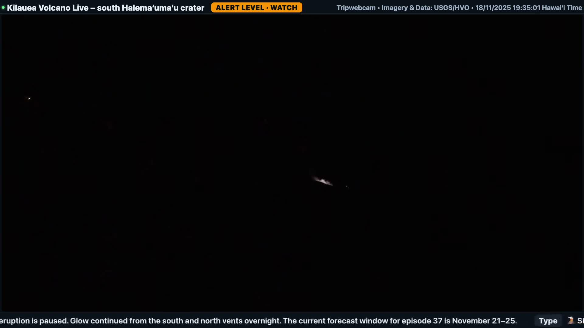 Hawaii , Kilauea Volcano, South Halemaʻumaʻu Crater Live Cam - Volcano, Big Island, Hawaii, USA