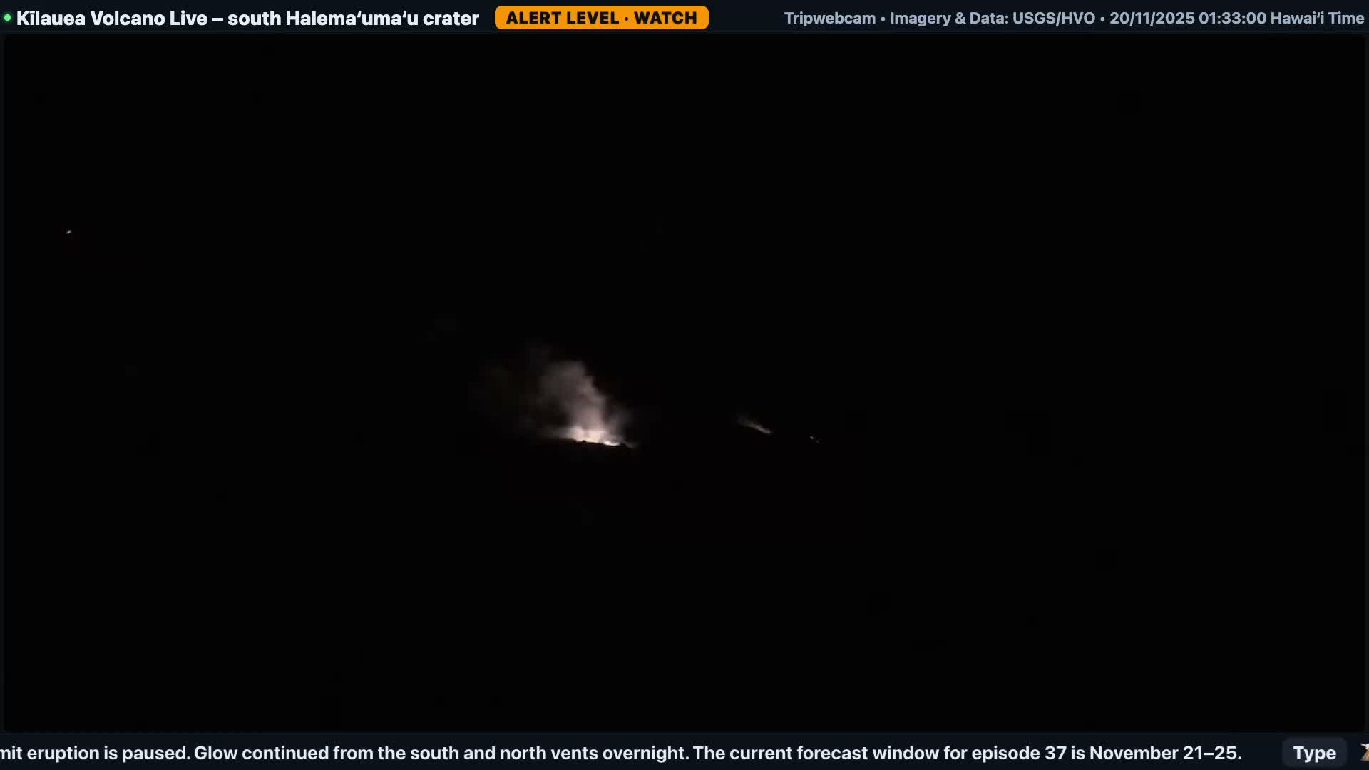 Hawaii , Kilauea Volcano, South Halemaʻumaʻu Crater Live Cam - Volcano, Big Island, Hawaii, USA