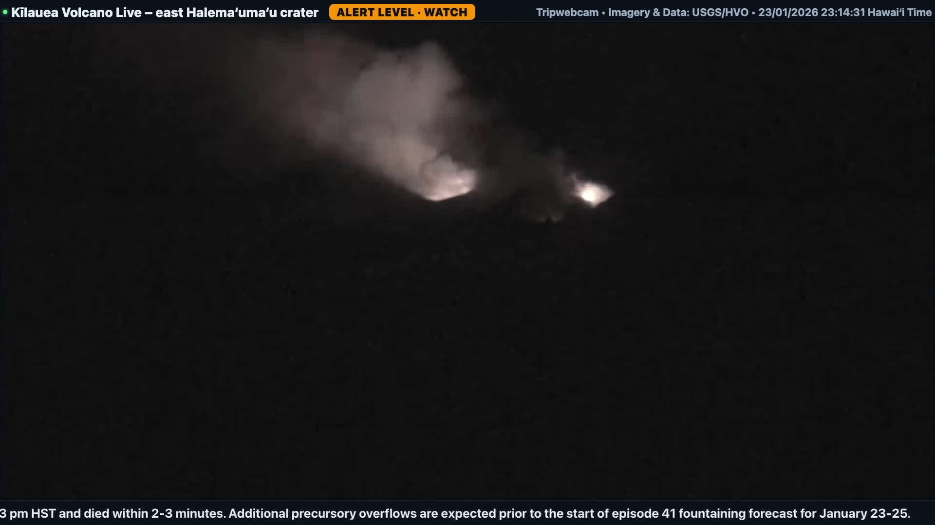 Hawaii , Kilauea Volcano, South Halemaʻumaʻu Crater Live Cam - Volcano, Big Island, Hawaii, USA