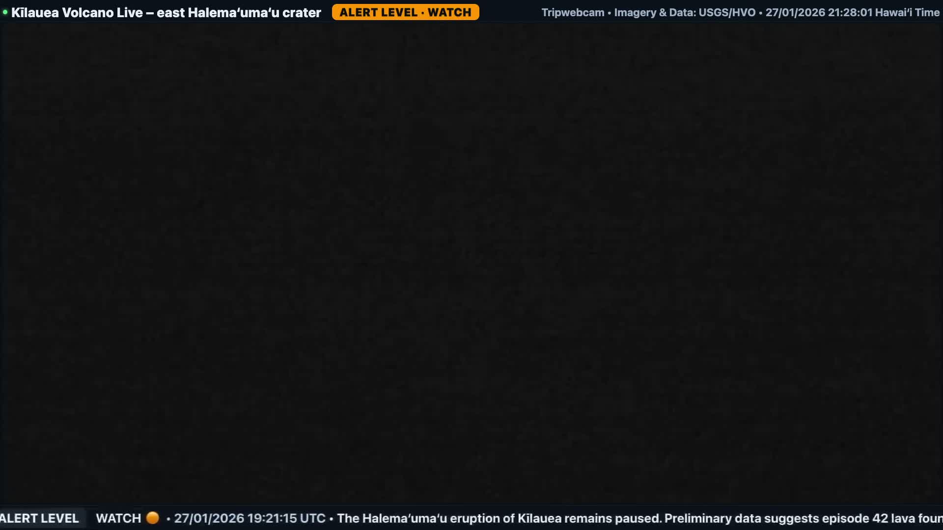 Hawaii , Kilauea Volcano, South Halemaʻumaʻu Crater Live Cam - Volcano, Big Island, Hawaii, USA