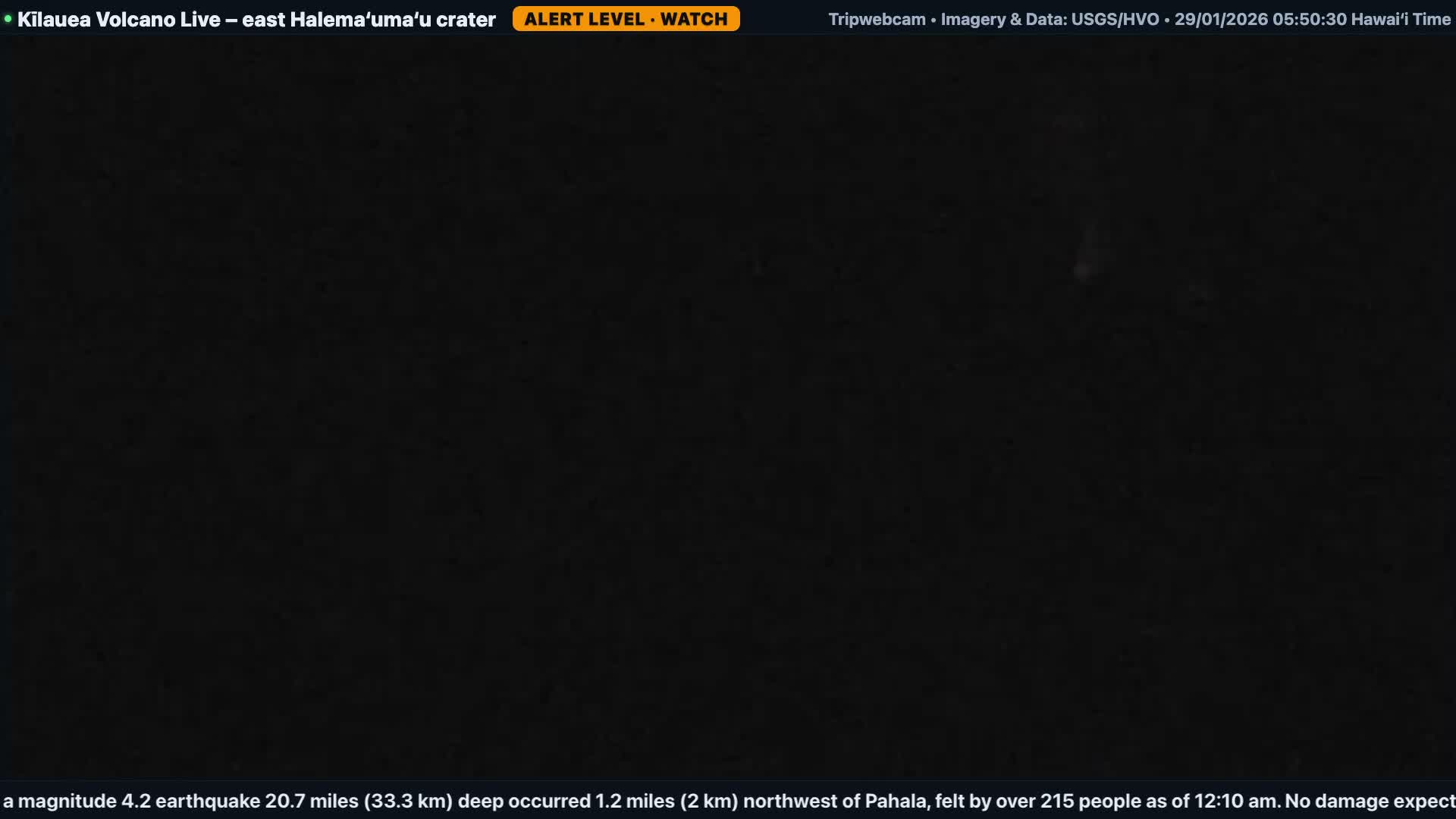Hawaii , Kilauea Volcano, South Halemaʻumaʻu Crater Live Cam - Volcano, Big Island, Hawaii, USA