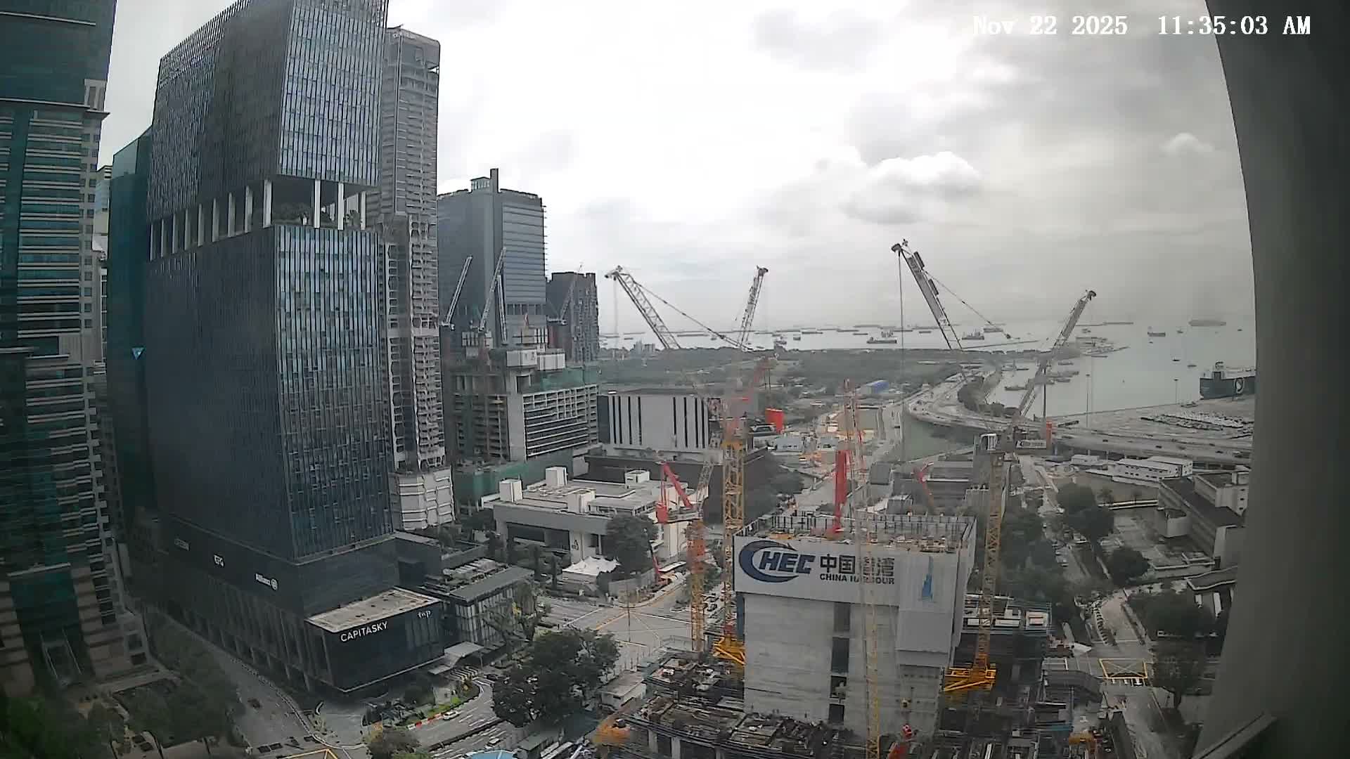 Singapore South Cruise Marina  & Downtown Core Live Cam - Tanjong Pagar, Downtown Core, Central Area, Central Singapore, Singapore