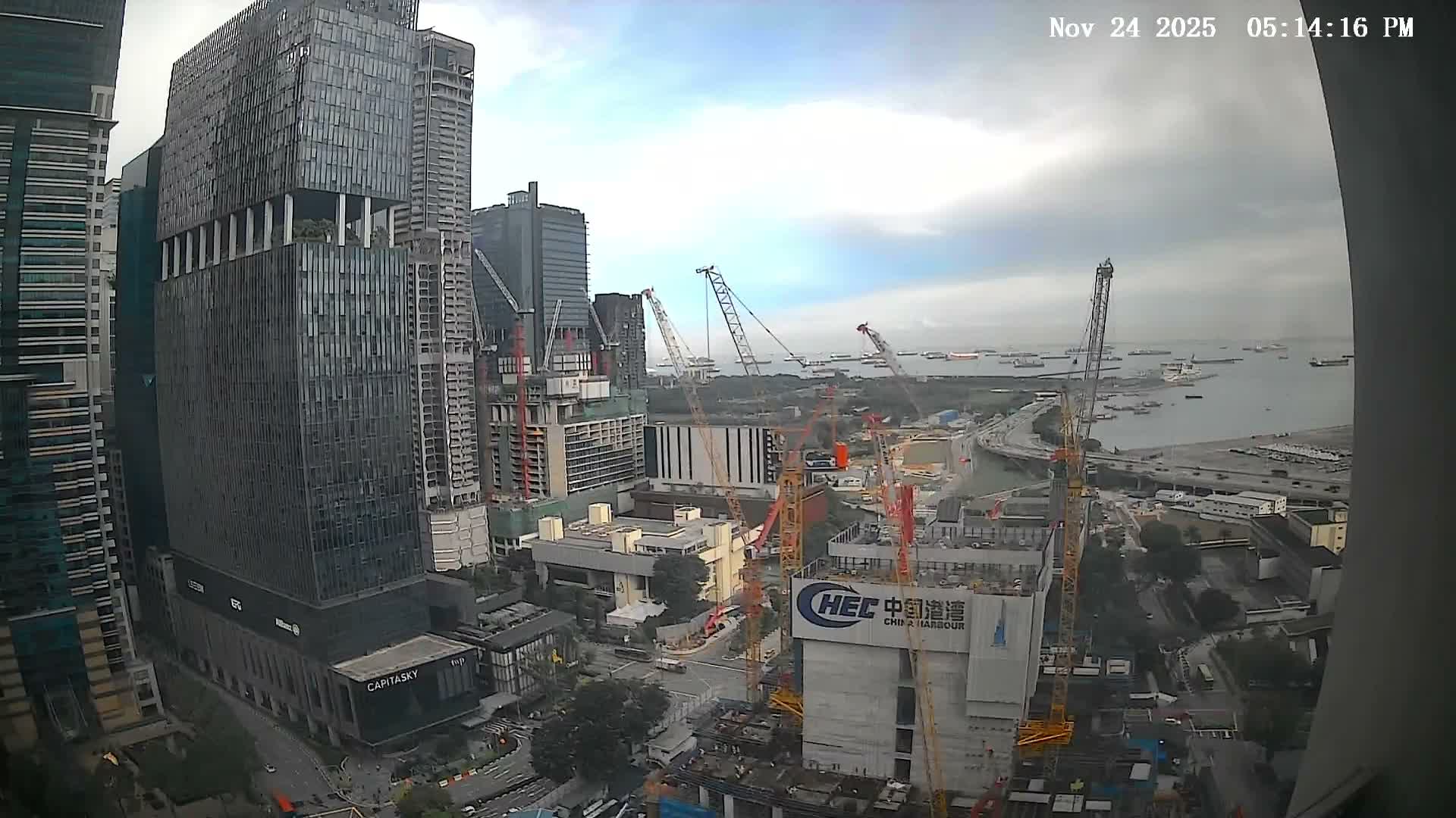 Singapore South Cruise Marina  & Downtown Core Live Cam - Tanjong Pagar, Downtown Core, Central Area, Central Singapore, Singapore