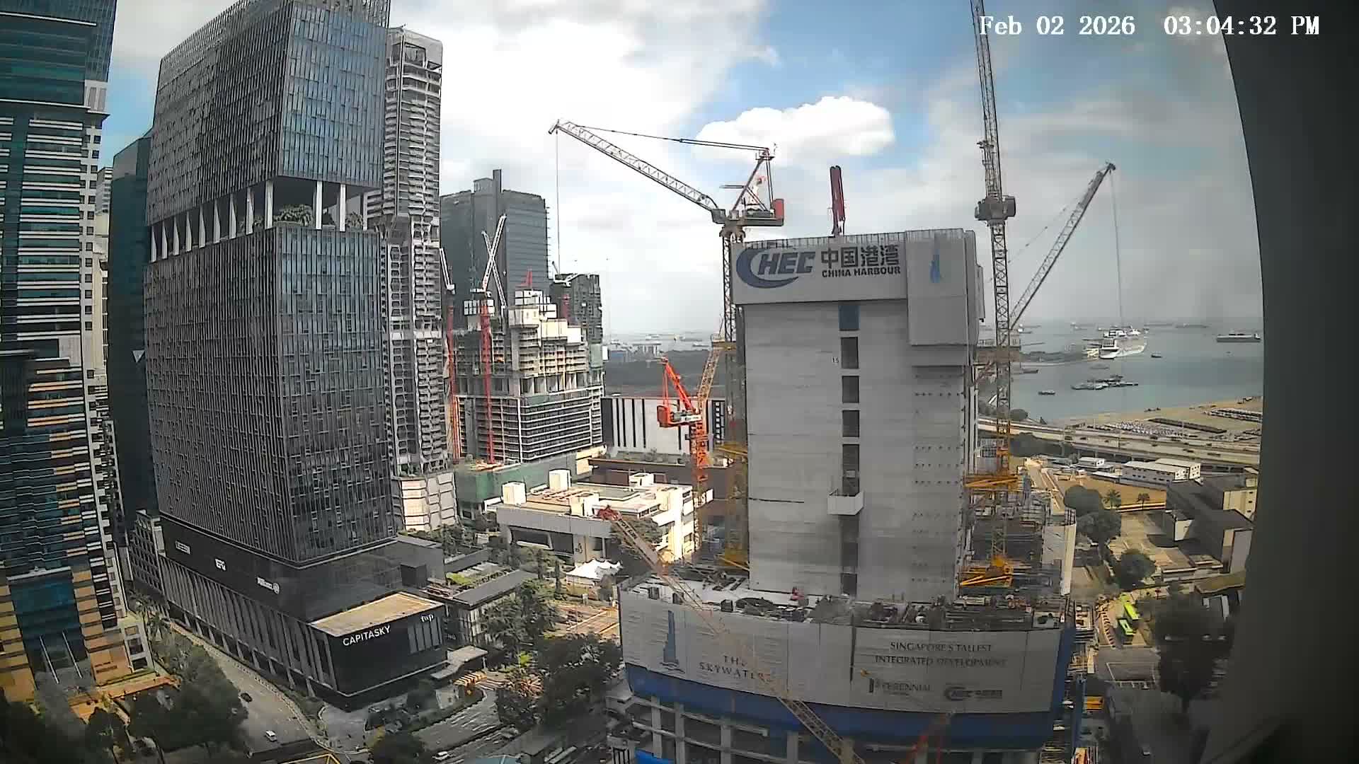 Singapore South Cruise Marina  & Downtown Core Live Cam - Tanjong Pagar, Downtown Core, Central Area, Central Singapore, Singapore