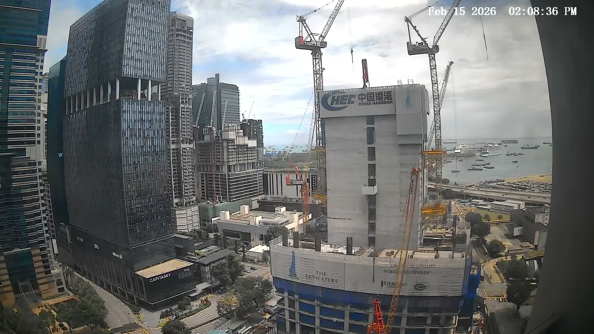 Singapore South Cruise Marina  & Downtown Core Live Cam - Tanjong Pagar, Downtown Core, Central Area, Central Singapore, Singapore