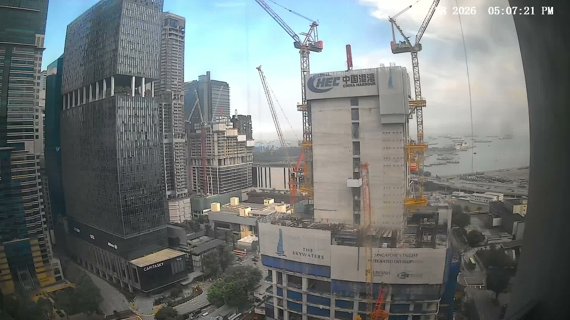 Singapore South Cruise Marina  & Downtown Core Live Cam - Tanjong Pagar, Downtown Core, Central Area, Central Singapore, Singapore