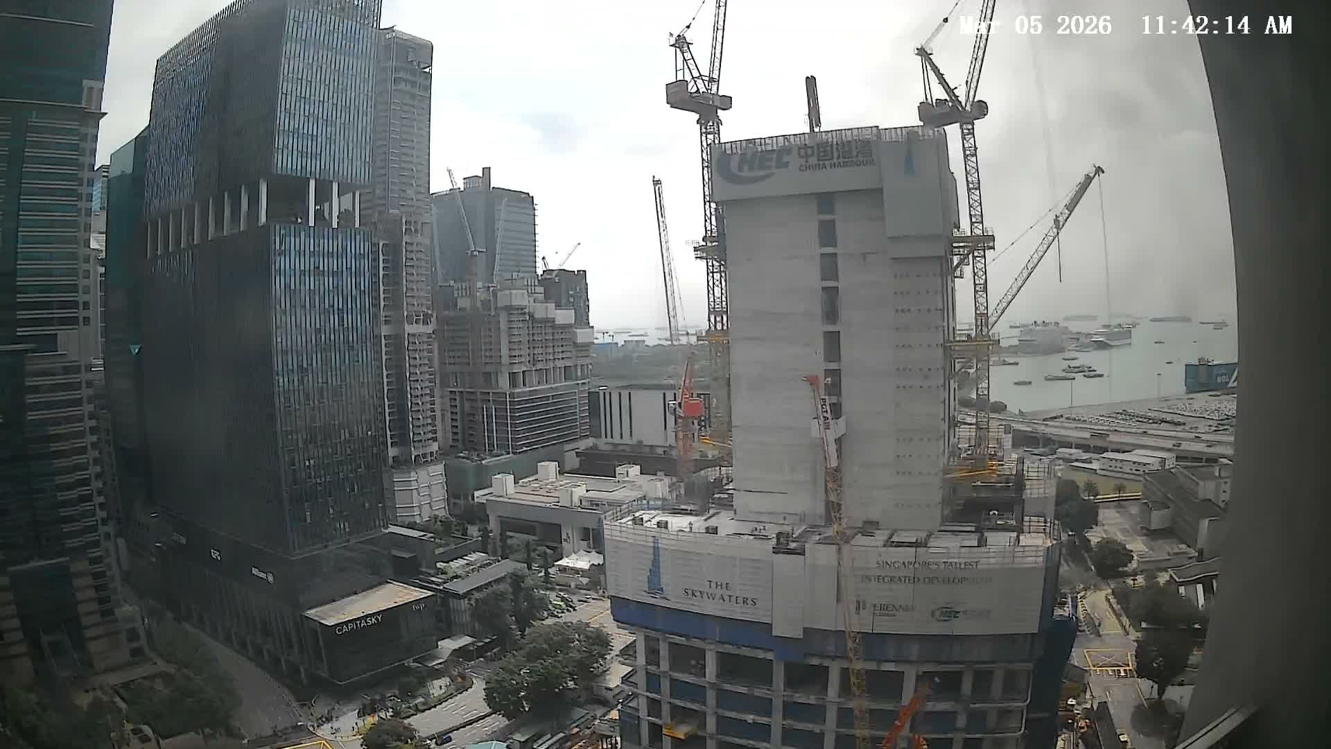 Singapore South Cruise Marina  & Downtown Core Live Cam - Tanjong Pagar, Downtown Core, Central Area, Central Singapore, Singapore