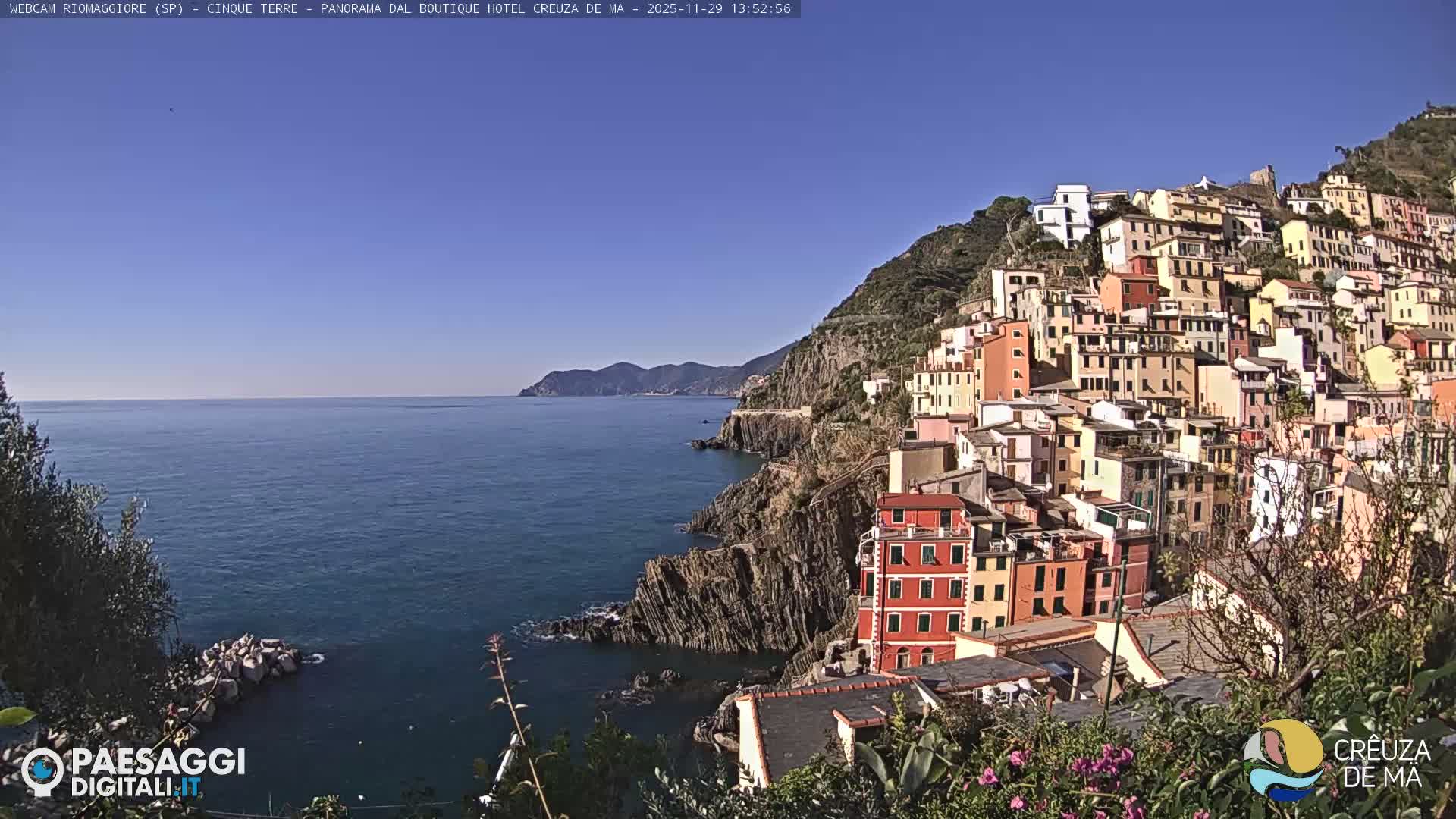 Cinque Terre, Riomaggiore Village Live Cam  - La Spezia, Liguria, Italy
