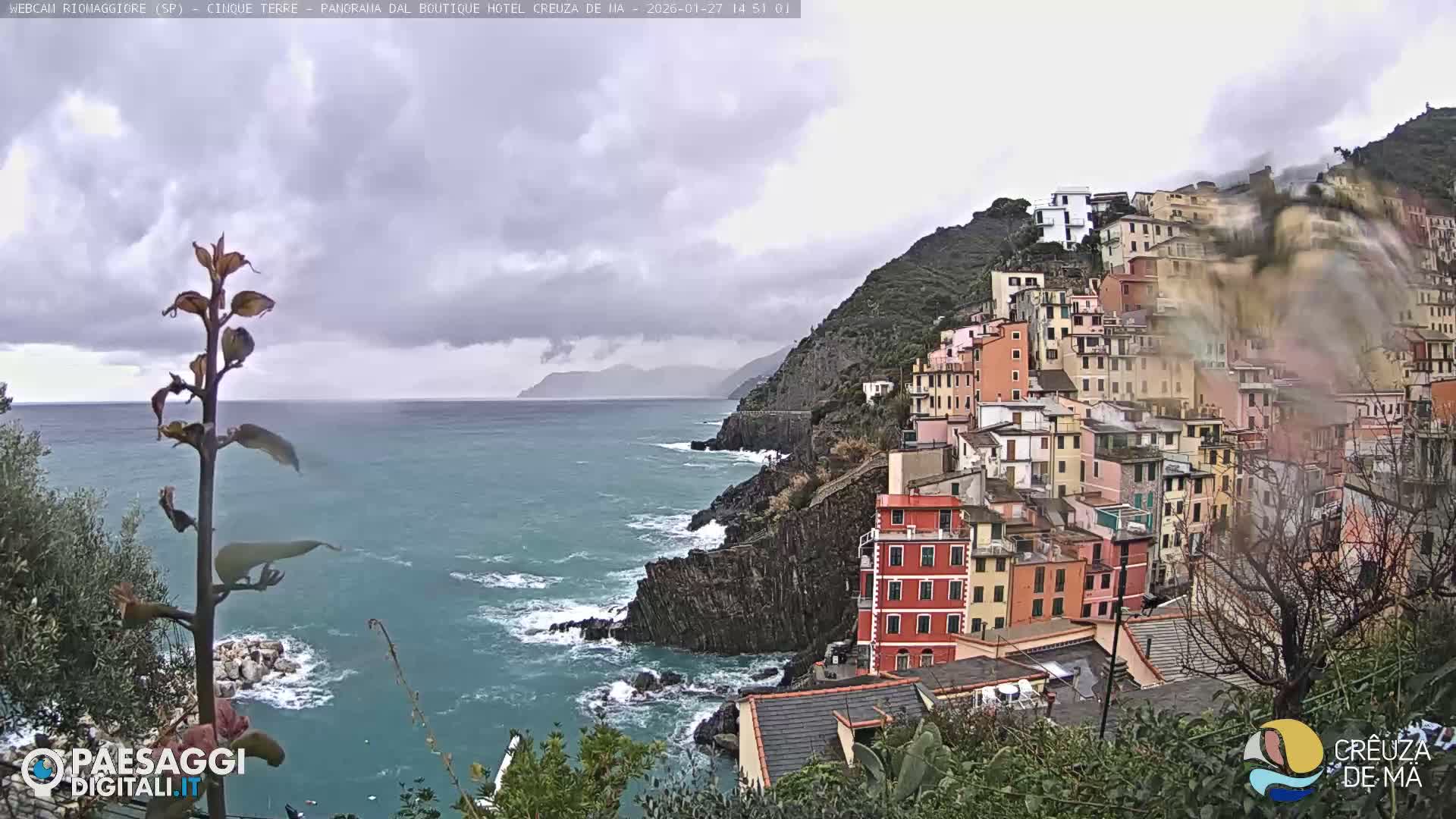 Cinque Terre, Riomaggiore Village Live Cam  - La Spezia, Liguria, Italy