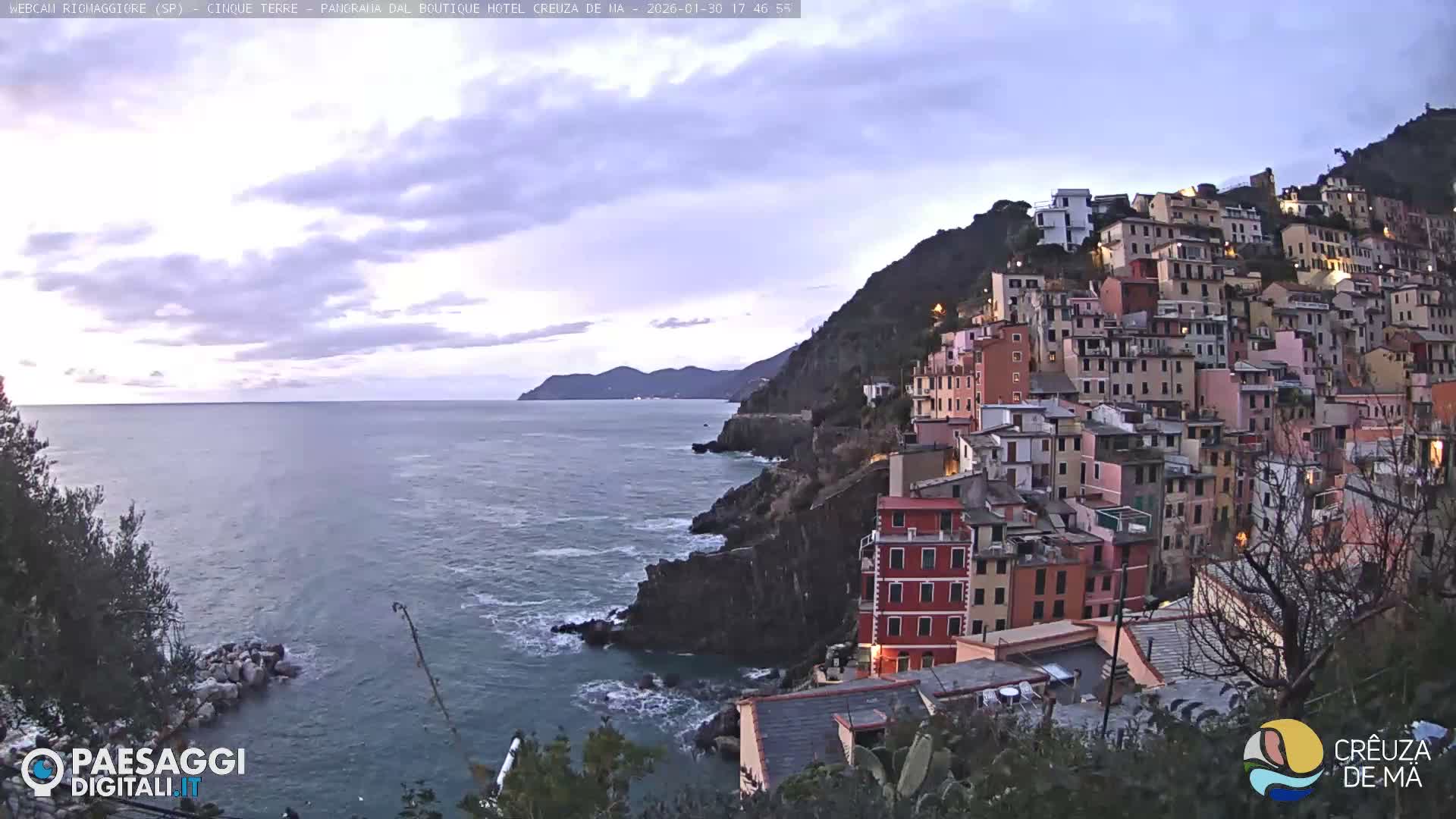 Cinque Terre, Riomaggiore Village Live Cam  - La Spezia, Liguria, Italy