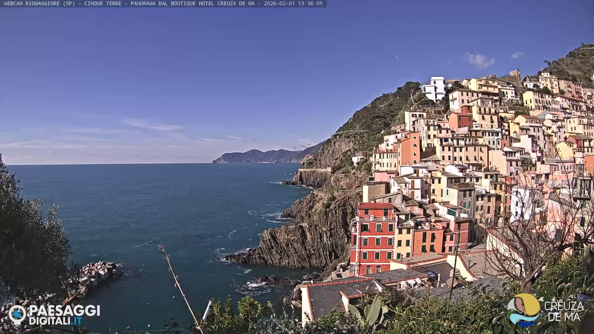 Cinque Terre, Riomaggiore Village Live Cam  - La Spezia, Liguria, Italy