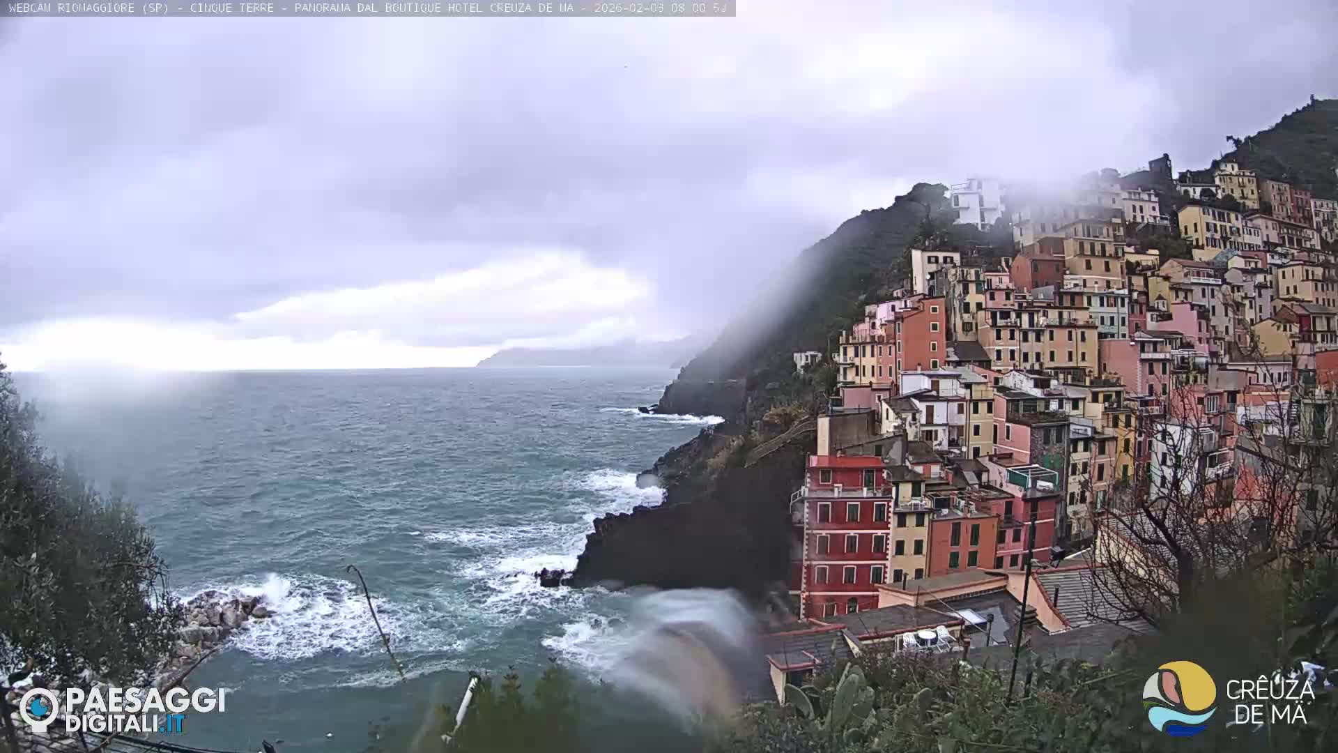 Cinque Terre, Riomaggiore Village Live Cam  - La Spezia, Liguria, Italy