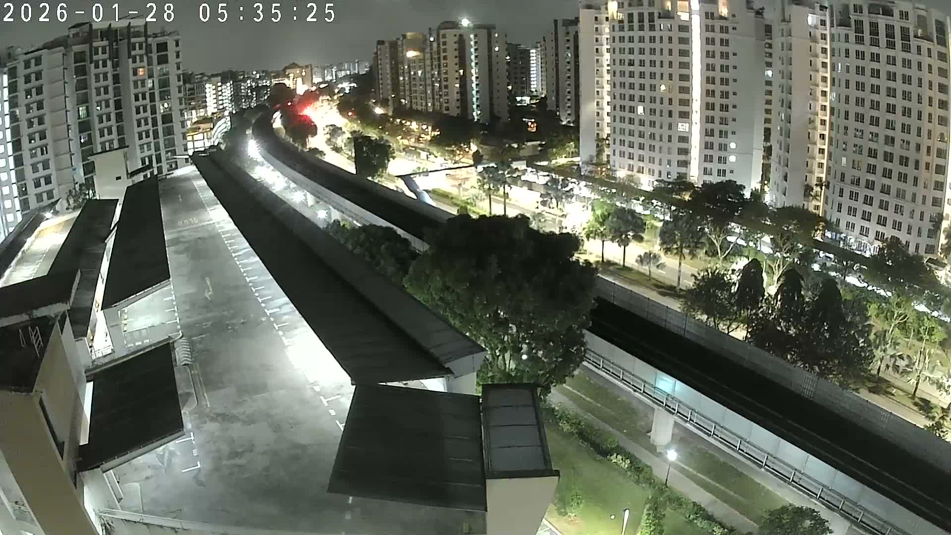 Singapore, Woodlands Avenue 7 & SMRT North South Metro Line Live Cam - Woodlands East, Woodlands, North West Region, Singapore