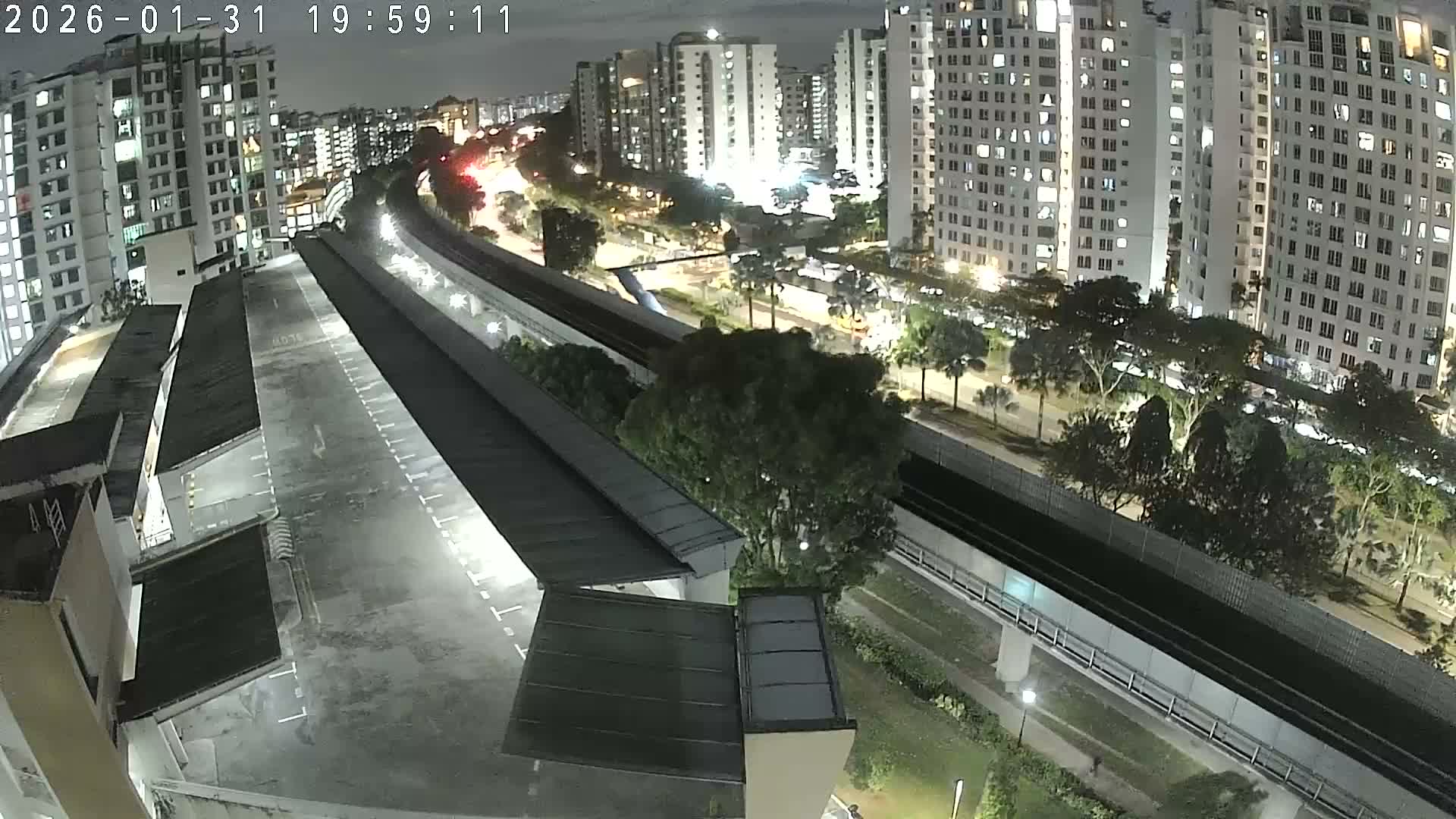 Singapore, Woodlands Avenue 7 & SMRT North South Metro Line Live Cam - Woodlands East, Woodlands, North West Region, Singapore