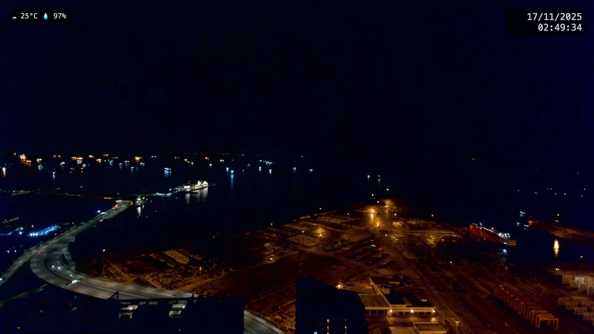 Singapore, Tanjong Pagar Port Terminal & Singapore Strait Skyline Live Cam - Tanjong Pagar, Downtown Core, Central, Area, Central Singapore, Singapore